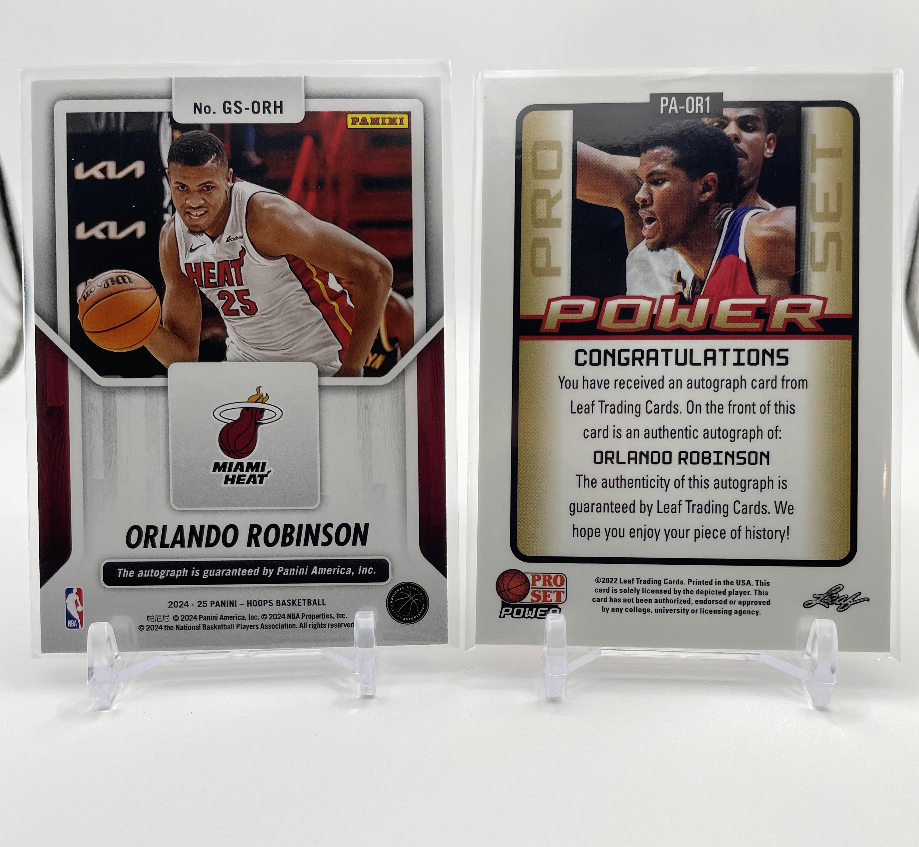 2024-25 Panini NBA Hoops Orlando Robinson Great Significance Auto + Leaf Auto
