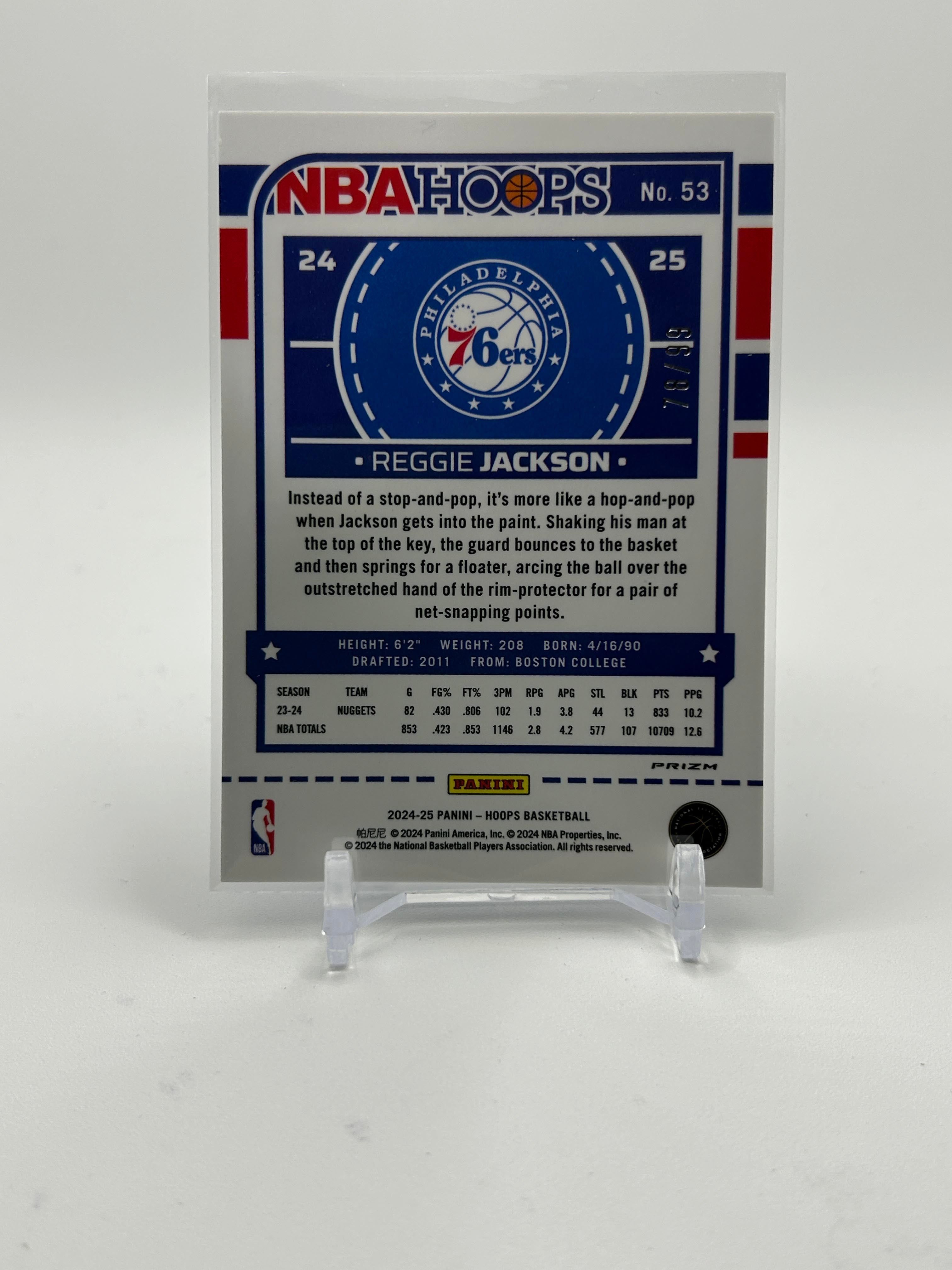 2024-25 Panini NBA Hoops Reggie Jackson Blue Prizm /99