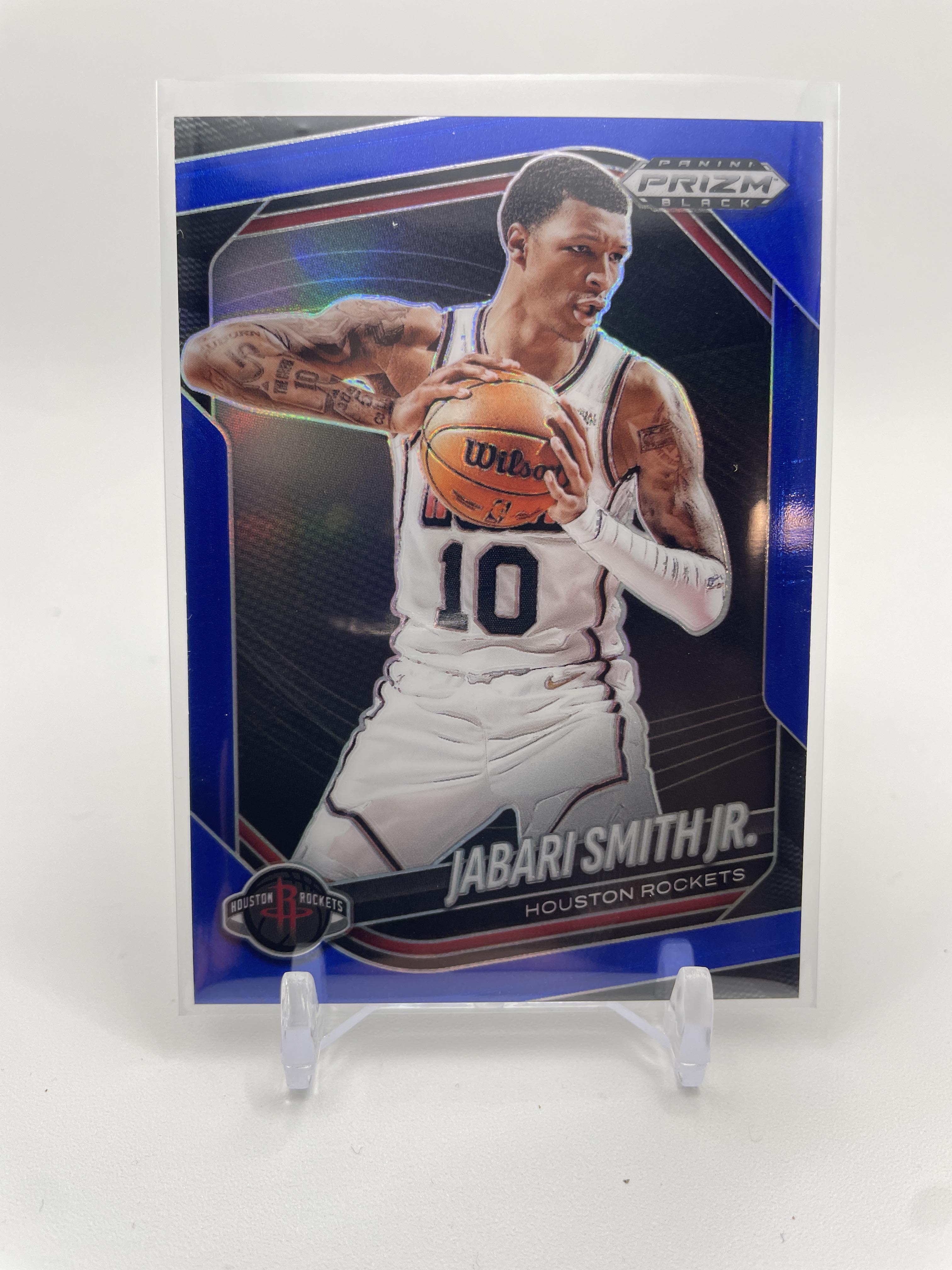 2024-25 Panini Prizm Black Jabari Smith Jr. Blue Prizm /199 + White Prizm /175