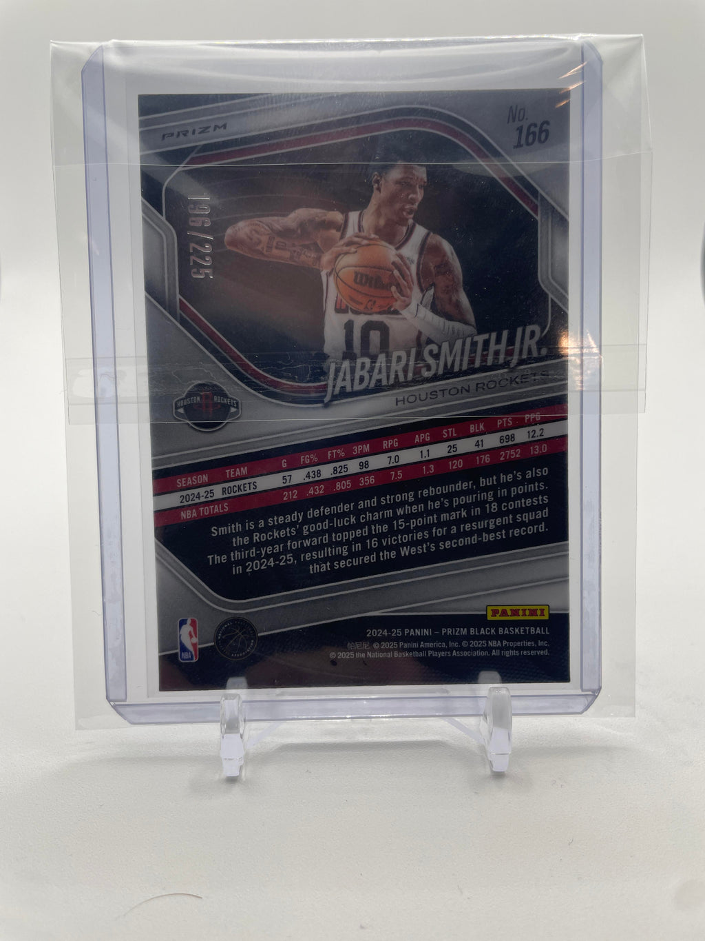 2024-25 Panini Prizm Black Jabari Smith Jr. Orange Ball Prizm /225