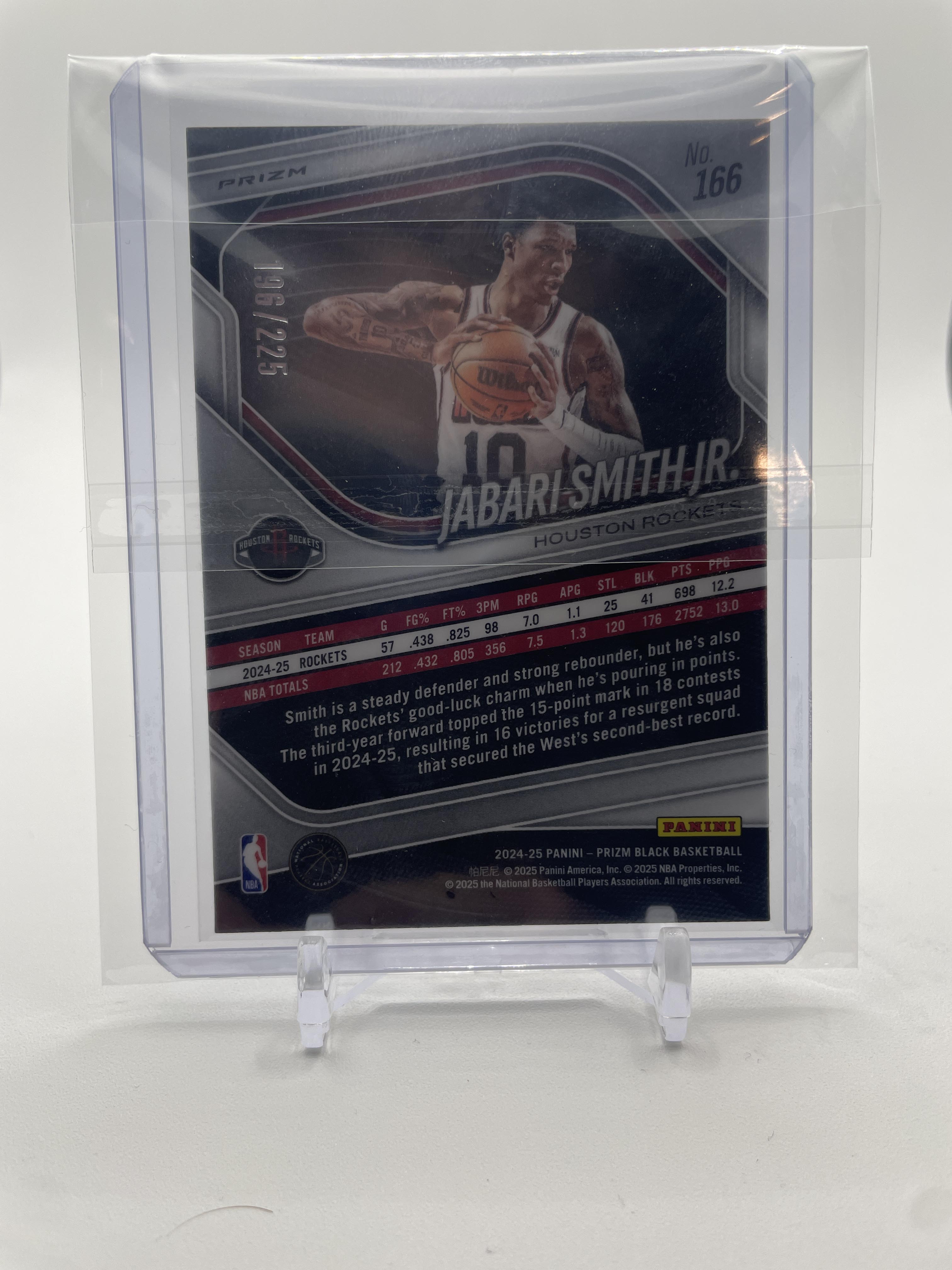 2024-25 Panini Prizm Black Jabari Smith Jr. Orange Ball Prizm /225