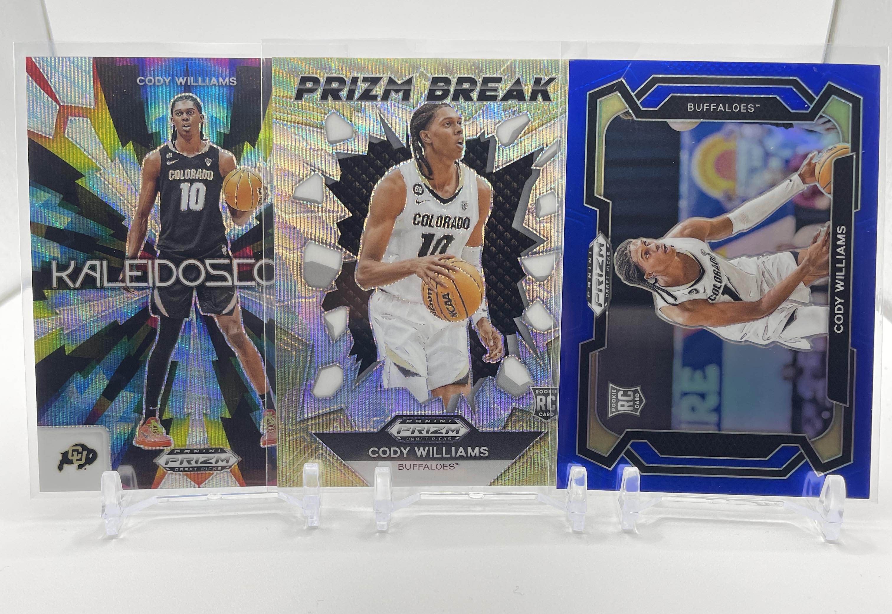 2024-25 Panini Prizm DP Cody Williams Kaleidoscopic /99 + Break /99 + Blue /199