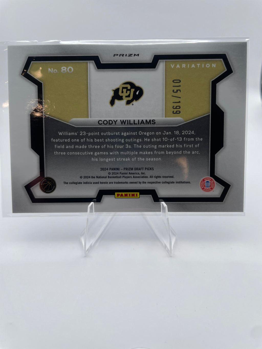 2024-25 Panini Prizm DP Cody Williams Kaleidoscopic /99 + Break /99 + Blue /199