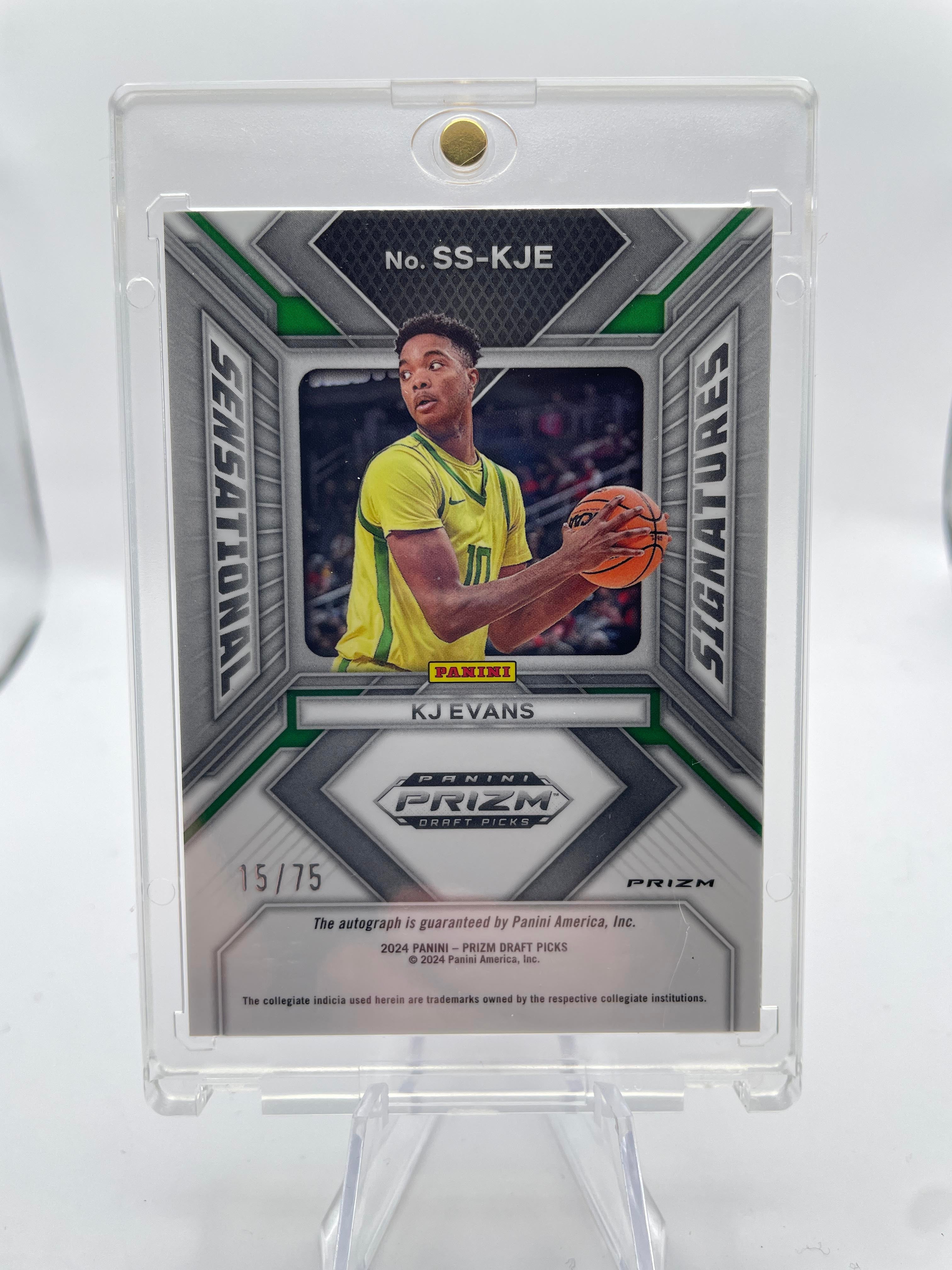 2024-25 Panini Prizm DP Kwame KJ Evans Sensational Blue Ice Prizm Auto /75