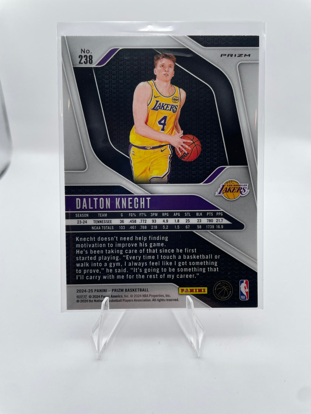 2024-25 Panini Prizm Dalton Knecht Red White Blue Prizm Rookie SP