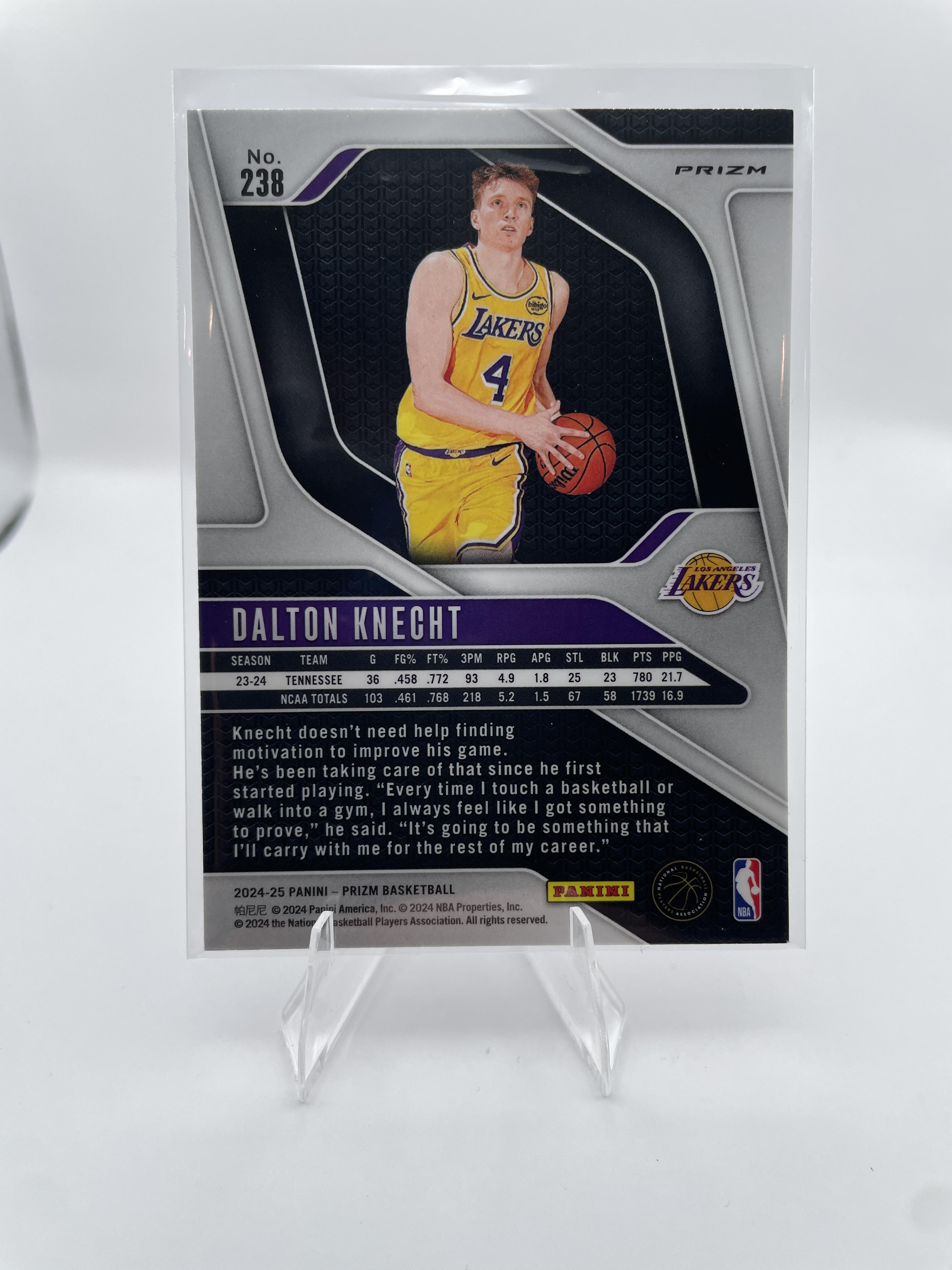 2024-25 Panini Prizm Dalton Knecht Red White Blue Prizm Rookie SP
