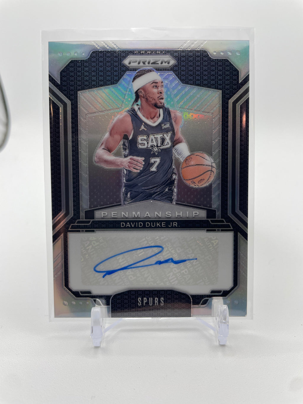 2024-25 Panini Prizm David Duke Jr. Penmanship Silver Prizm Auto #PNM-DDJ