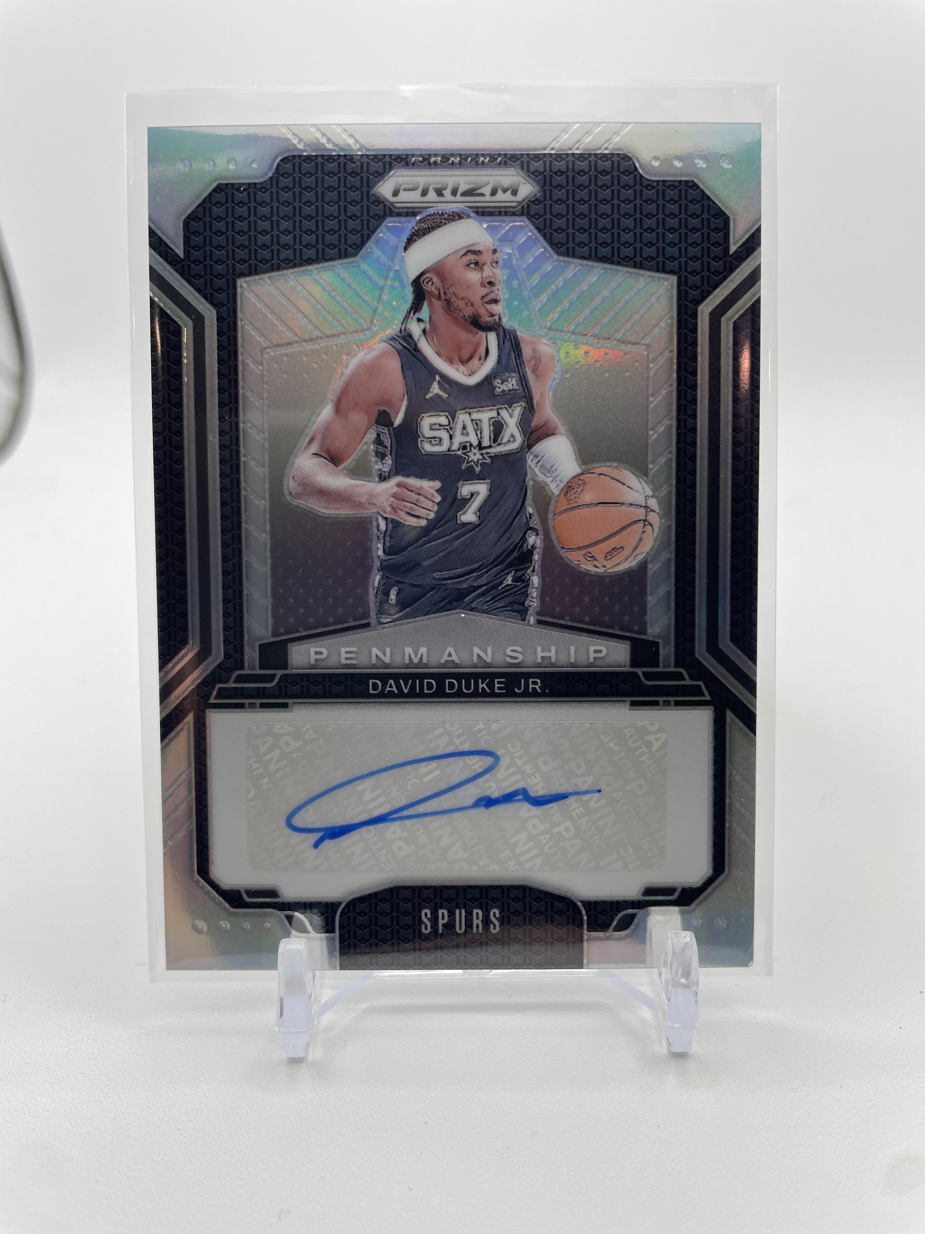 2024-25 Panini Prizm David Duke Jr. Penmanship Silver Prizm Auto #PNM-DDJ