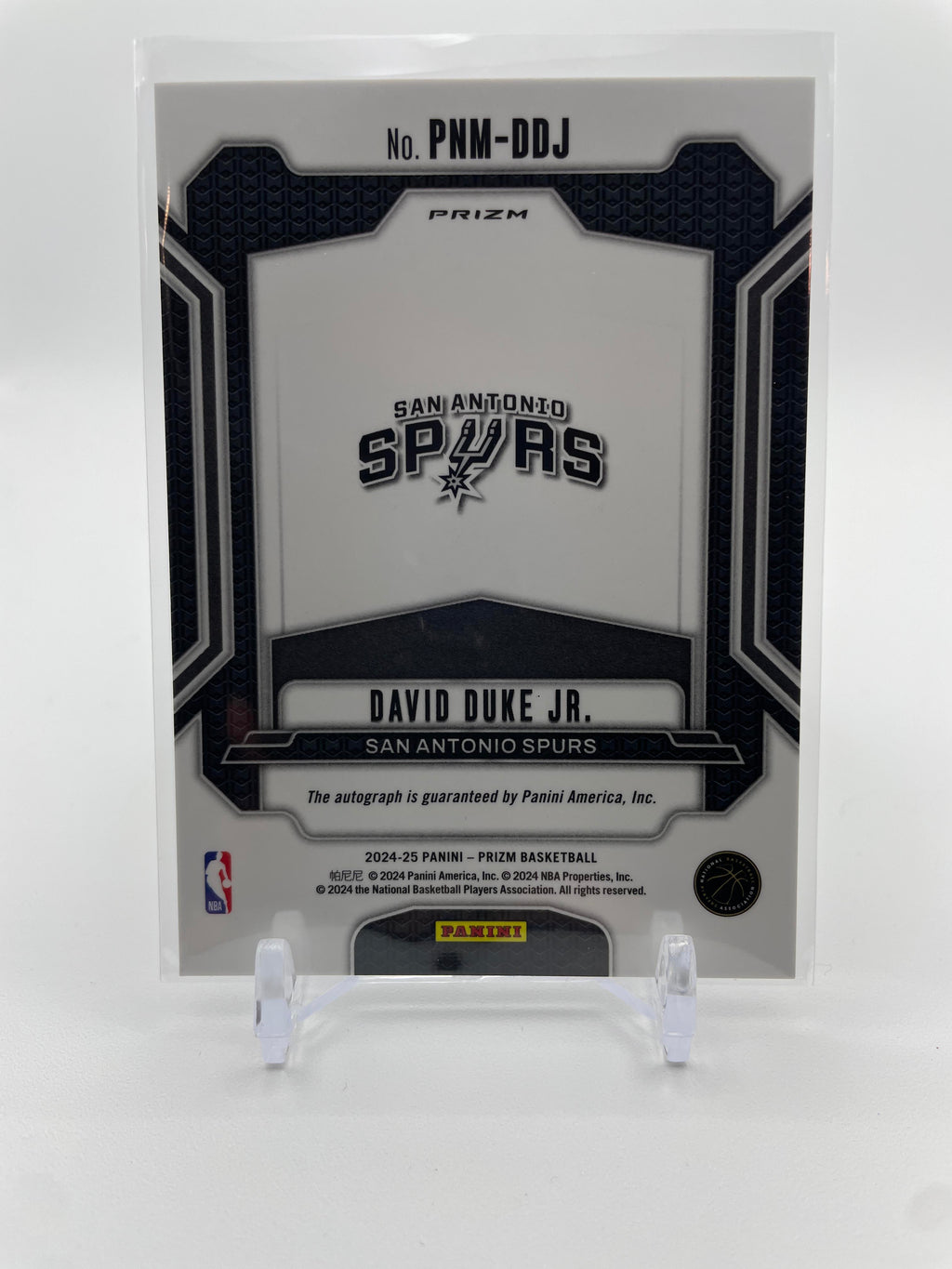 2024-25 Panini Prizm David Duke Jr. Penmanship Silver Prizm Auto #PNM-DDJ