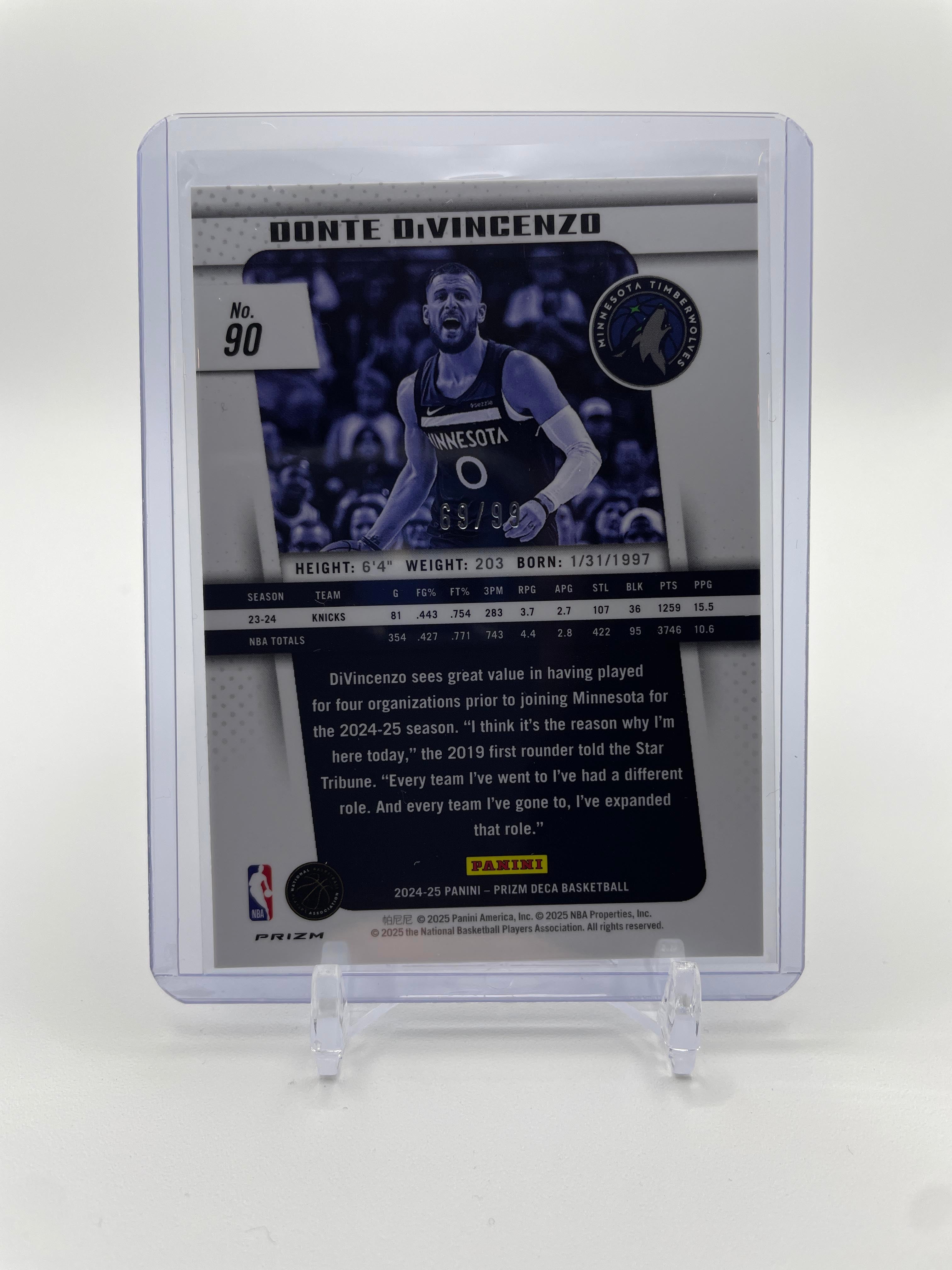 2024-25 Panini Prizm Deca Donte DiVincenzo Purple Prizm /99