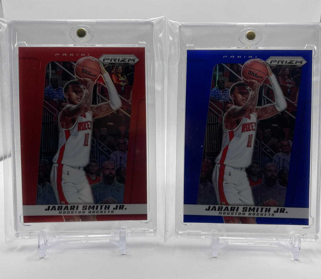 2024-25 Panini Prizm Deca Jabari Smith Jr. Red Prizm /199 + Blue Prizm /149