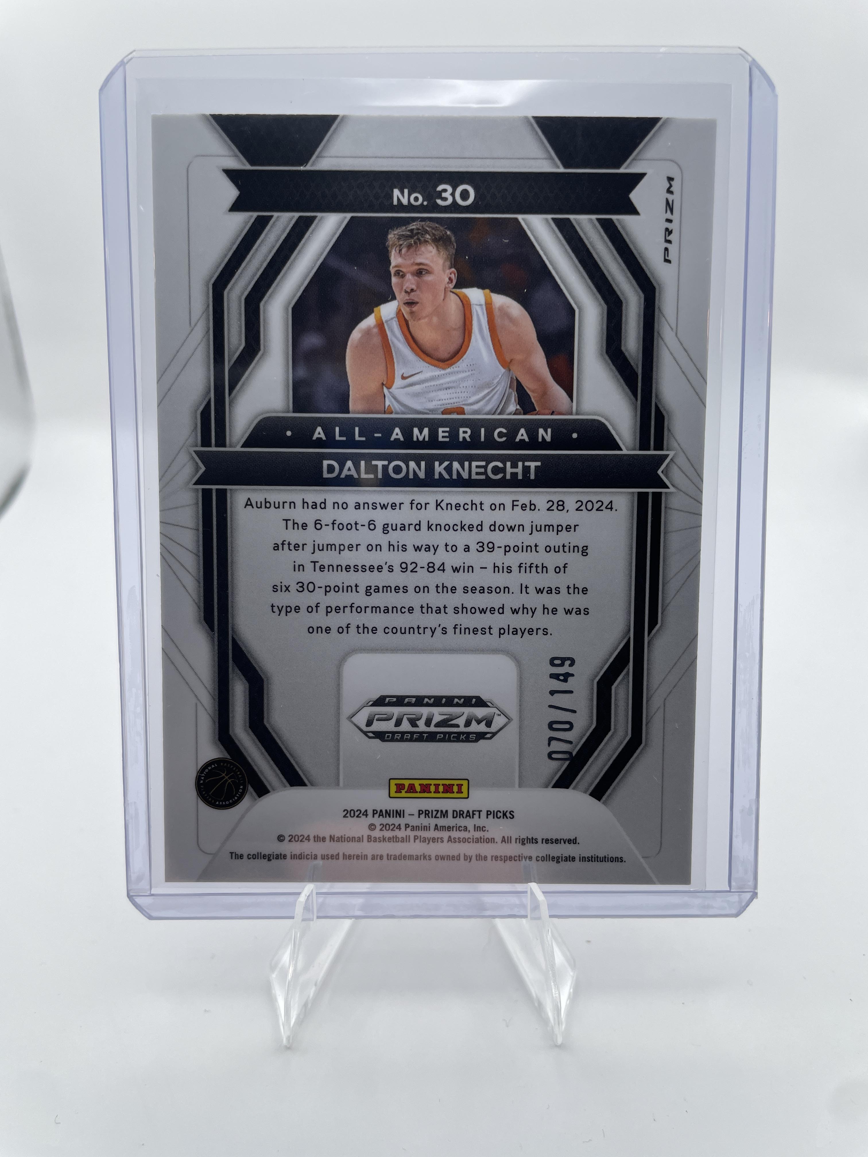2024-25 Panini Prizm Draft Dalton Knecht All-American Blue Ice /99 + Purple /149