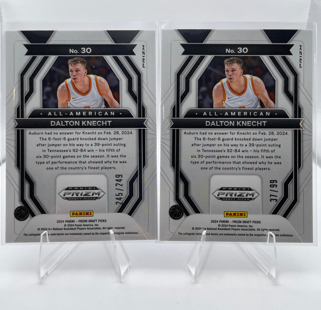 2024-25 Panini Prizm Draft Dalton Knecht All-American Blue Ice /99 + Purple /149