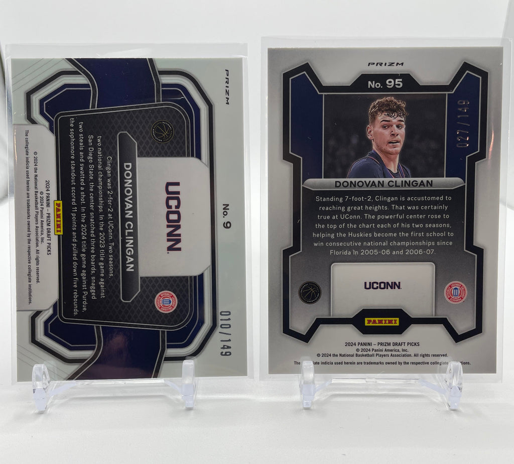 2024-25 Panini Prizm Draft Donovan Clingan Purple Ice RC /149 Blue /199 Set (x3)