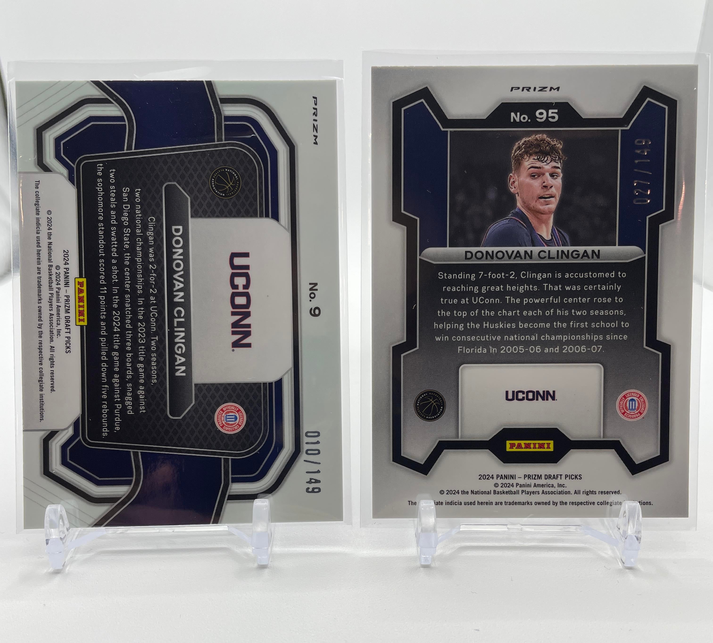 2024-25 Panini Prizm Draft Donovan Clingan Purple Ice RC /149 Blue /199 Set (x3)