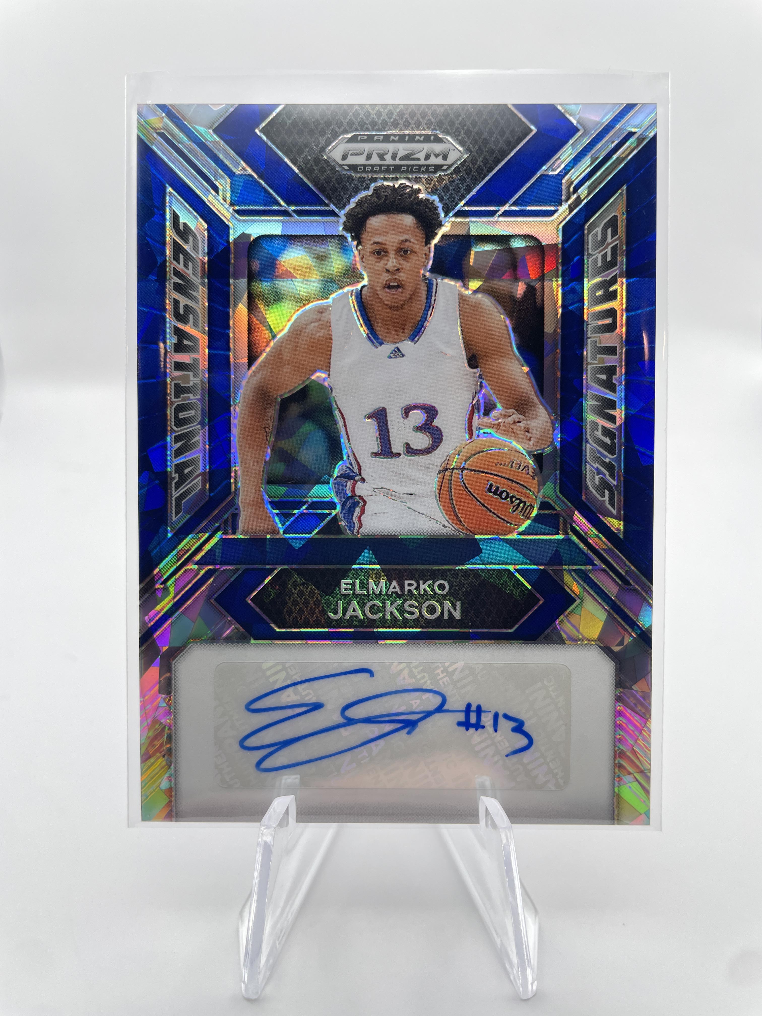 2024-25 Panini Prizm Draft Elmarko Jackson Blue Auto /75 + Purple /99 Set (x3)
