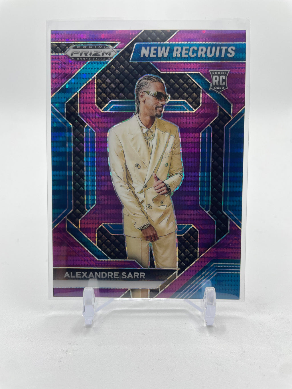 2024-25 Panini Prizm Draft Picks Alexandre Sarr New Recruits Purple Prizm RC /55