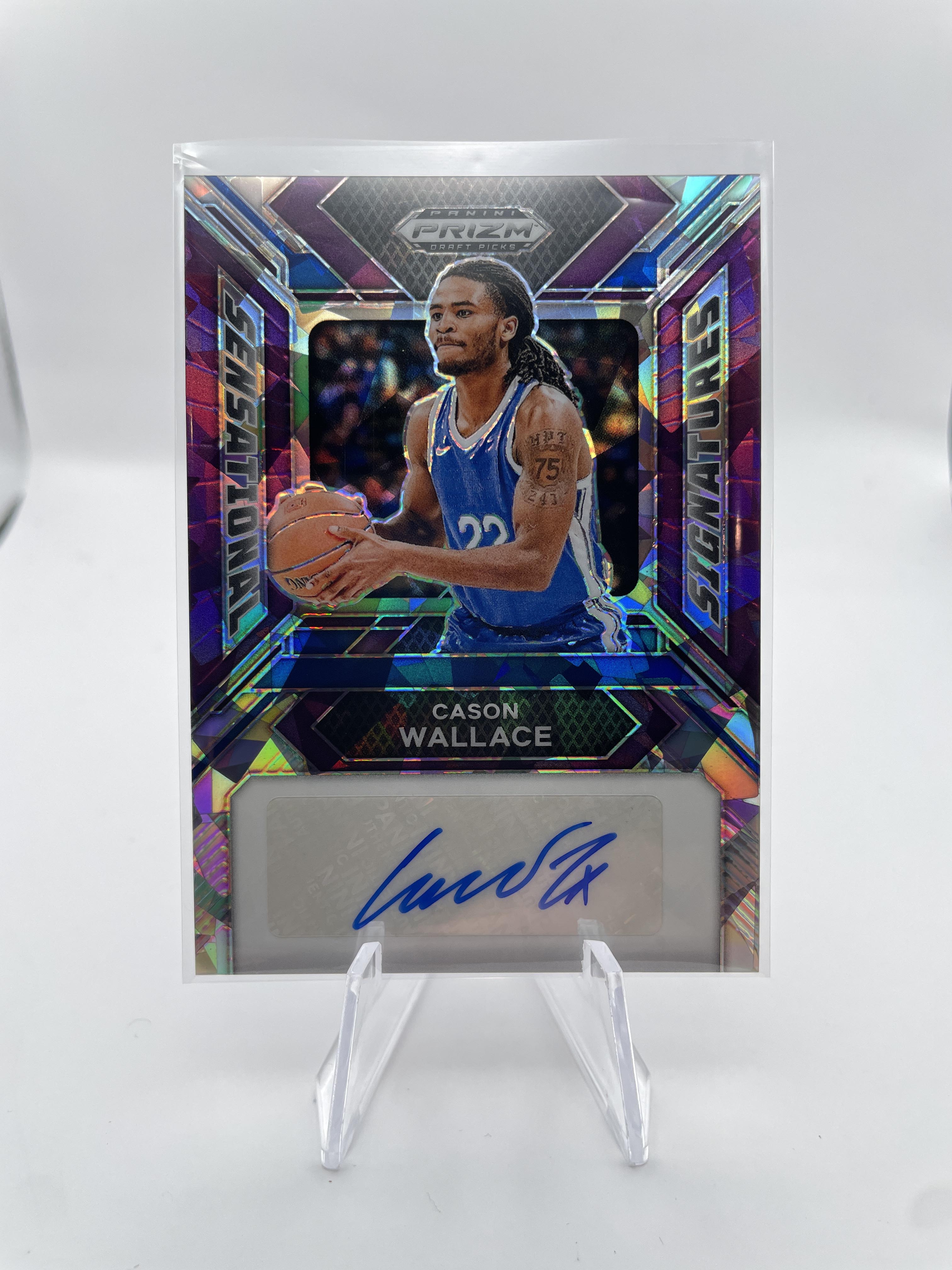 2024-25 Panini Prizm Draft Picks Cason Wallace Sensational Purple Ice Auto /99