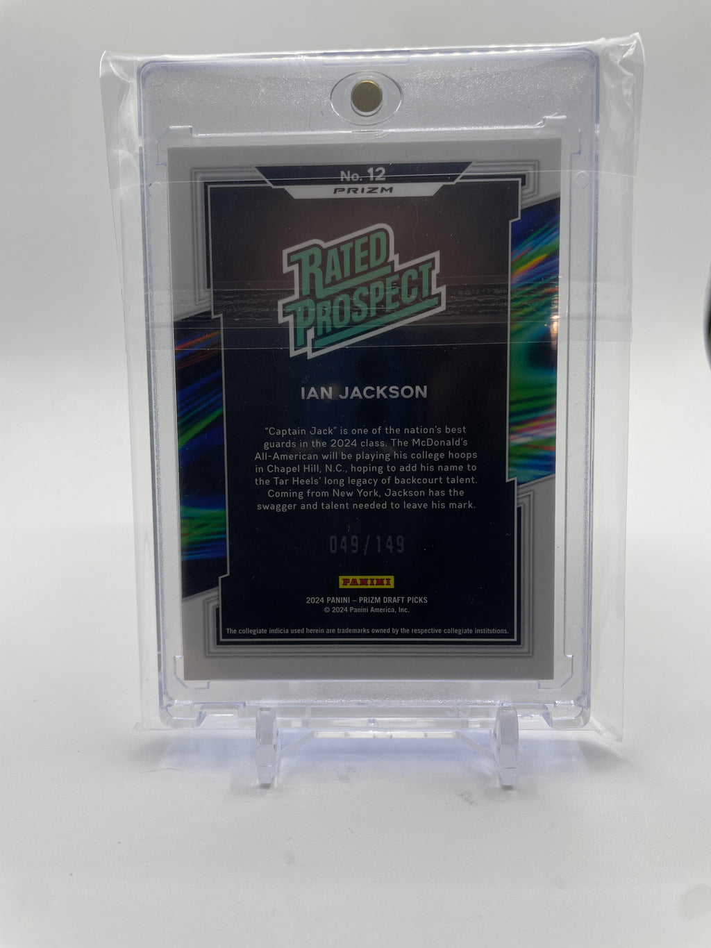 2024-25 Panini Prizm Draft Picks Ian Jackson Rated Prospect Blue Lava Prizm /149