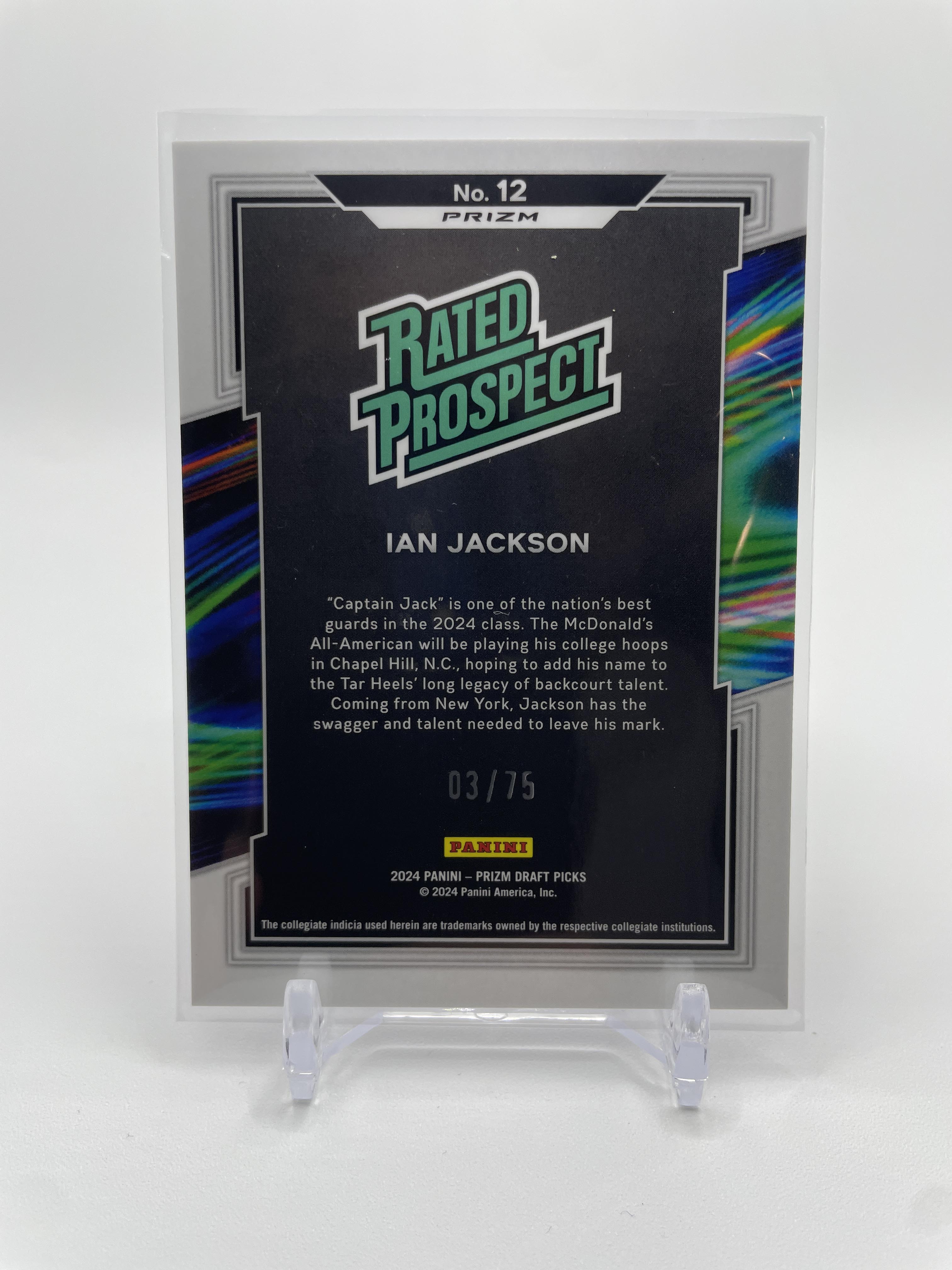 2024-25 Panini Prizm Draft Picks Ian Jackson Rated Prospect Purple Prizm /75