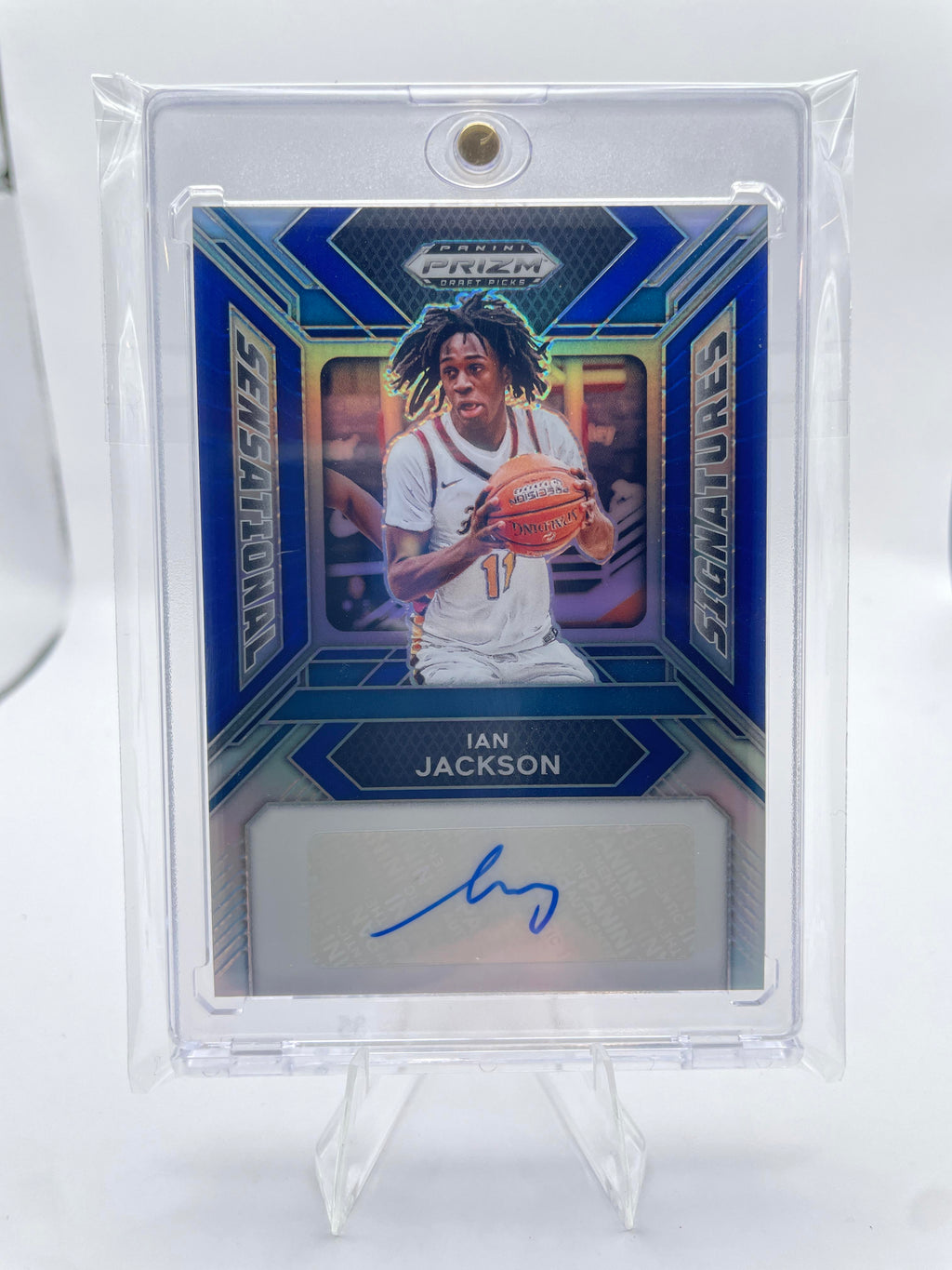 2024-25 Panini Prizm Draft Picks Ian Jackson Sensational Blue Prizm Auto /149