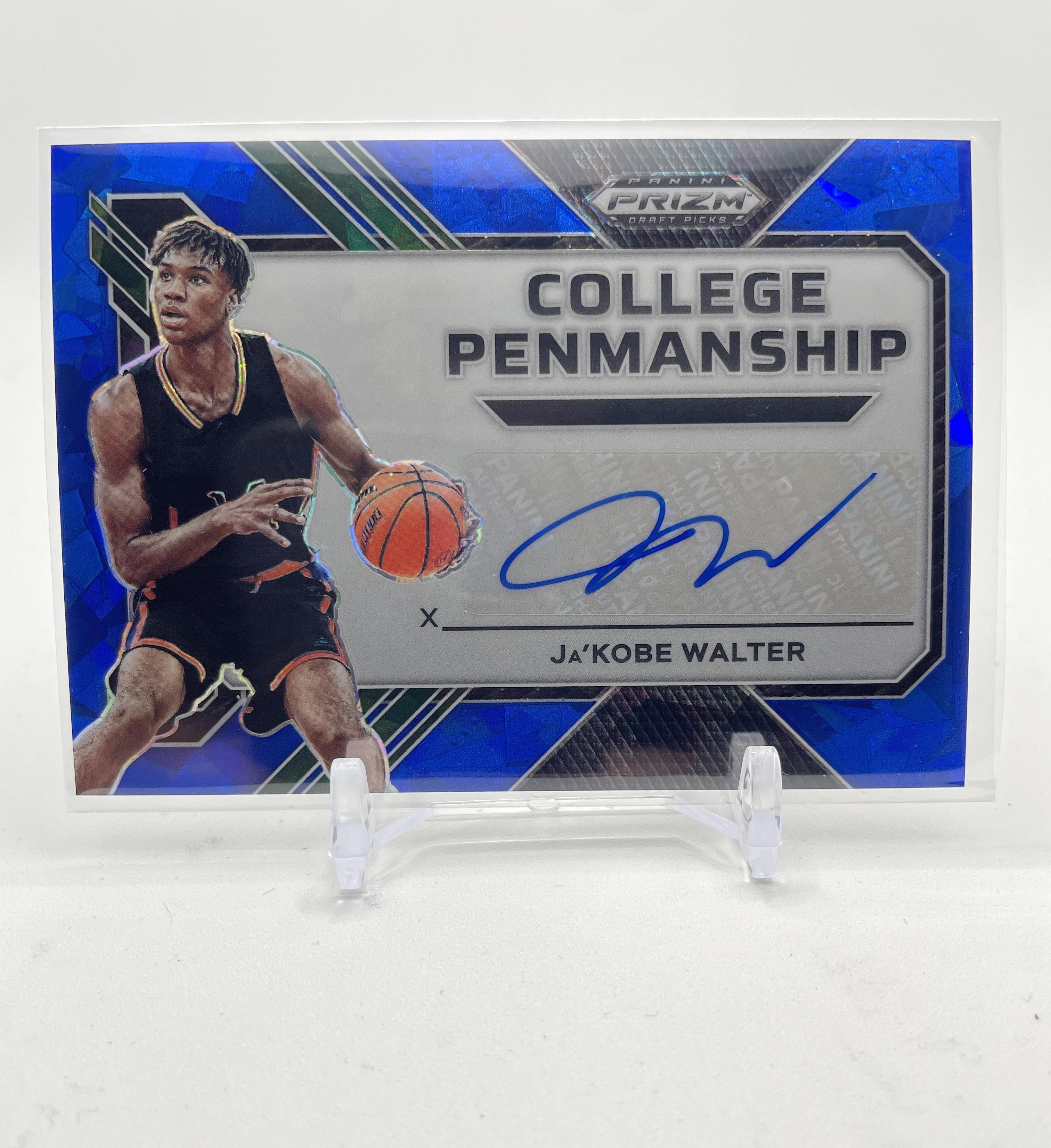 2024-25 Panini Prizm Draft Picks Ja'Kobe Walter Penmanship Blue Prizm Auto /75