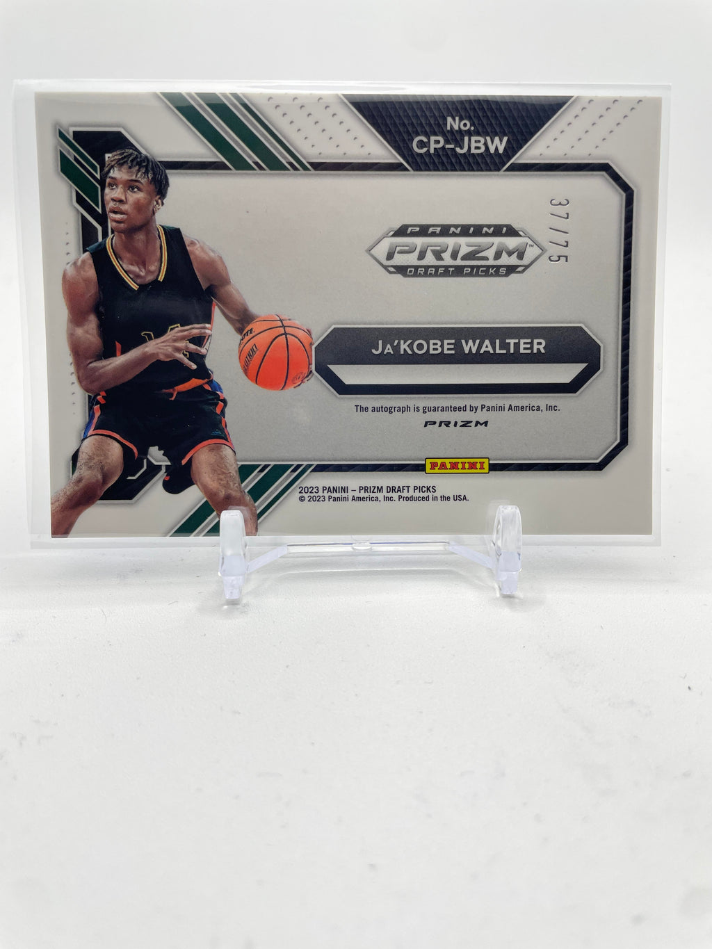 2024-25 Panini Prizm Draft Picks Ja'Kobe Walter Penmanship Blue Prizm Auto /75