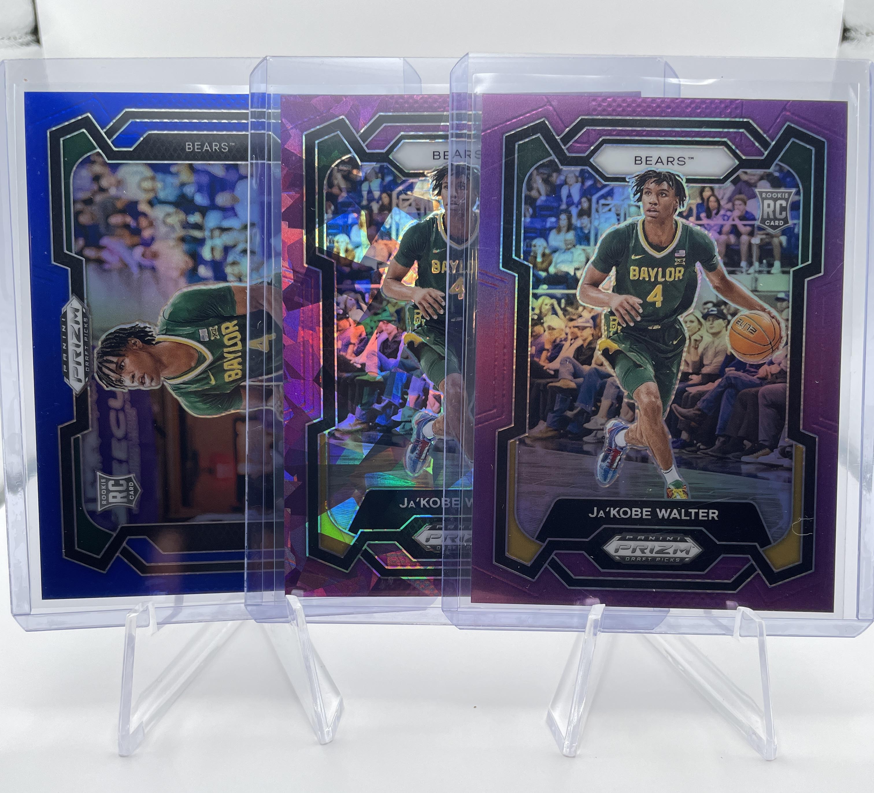 2024-25 Panini Prizm Draft Picks Ja'Kobe Walter Purple /75 + Blue Var /199 (x3)