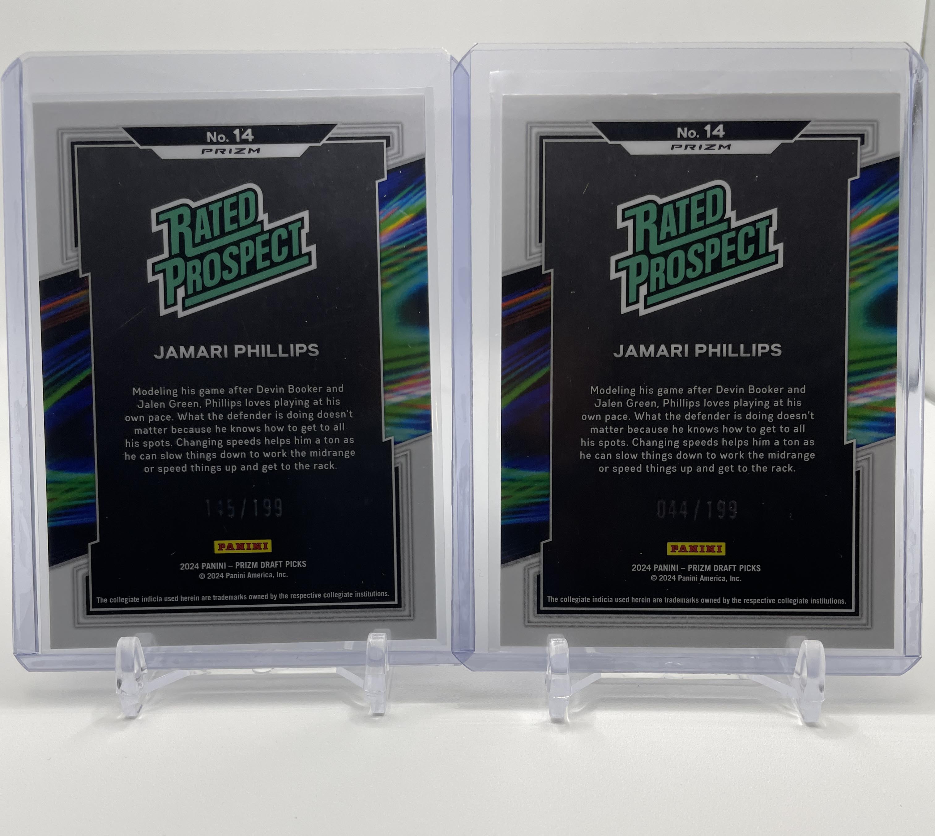 2024-25 Panini Prizm Draft Picks Jamari Phillips Blue Prizm /199 /249 Set (x5)