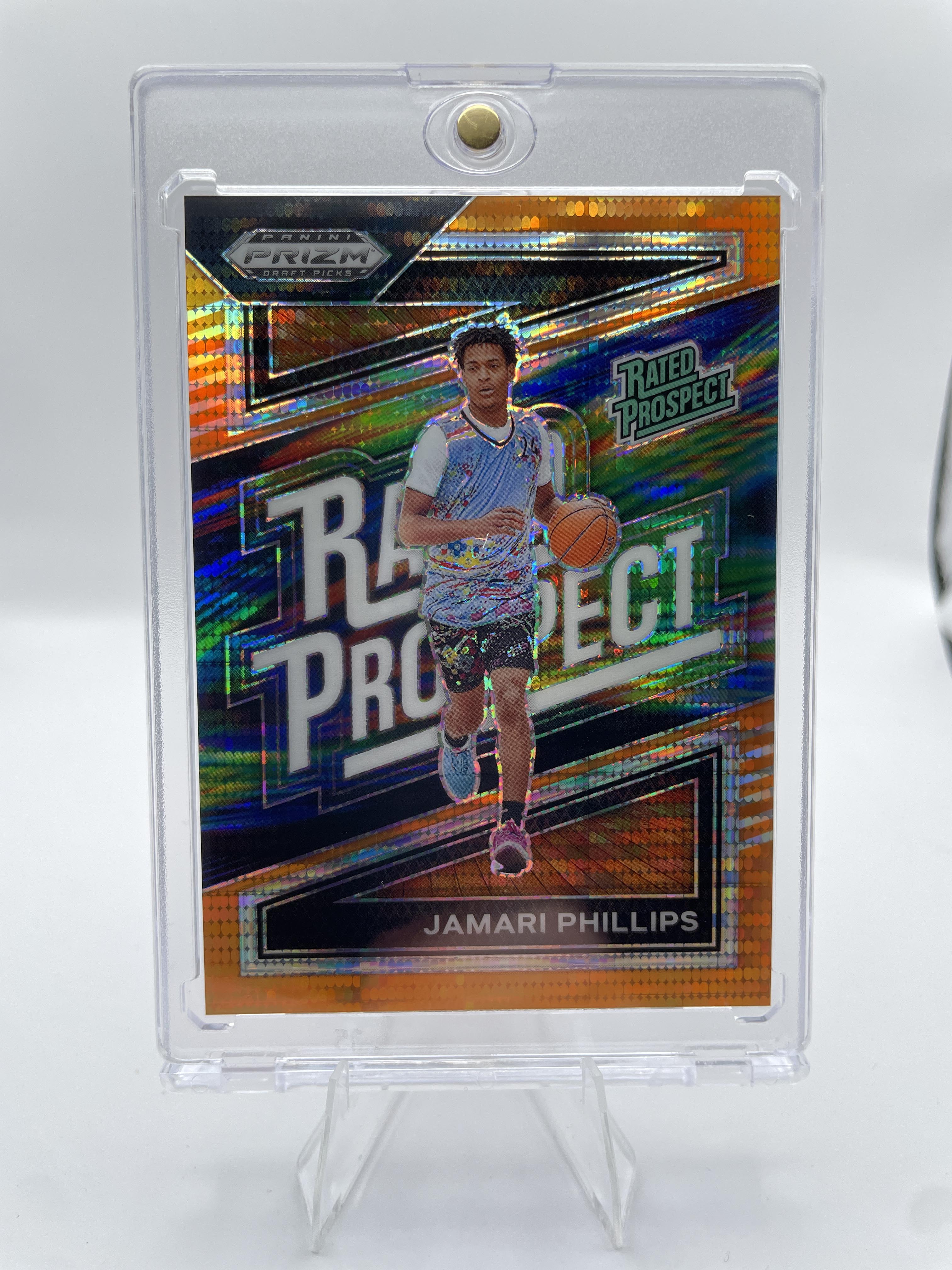 2024-25 Panini Prizm Draft Picks Jamari Phillips Rated Prospect Orange Prizm /49