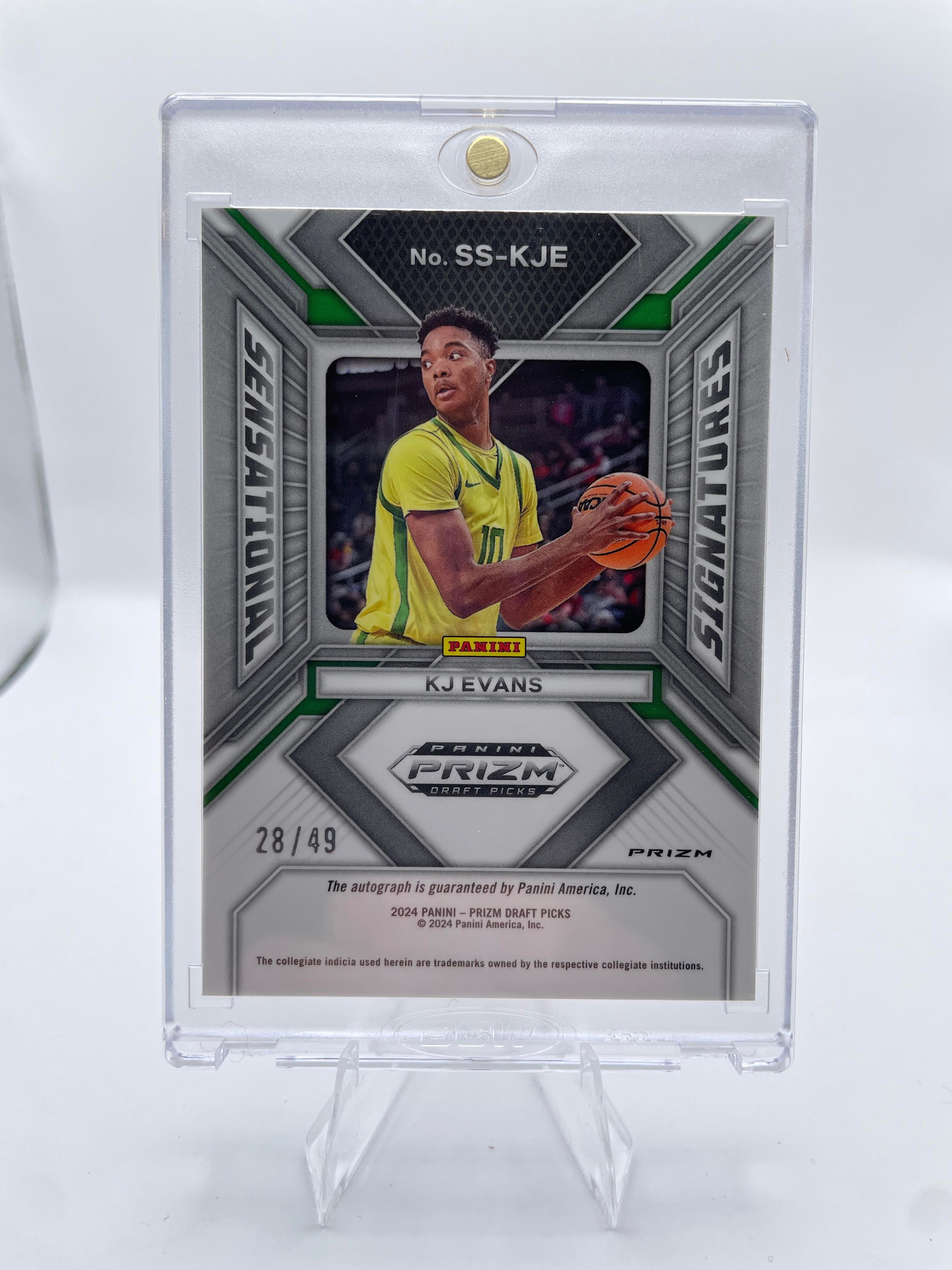 2024-25 Panini Prizm Draft Picks KJ Evans Sensational Orange Prizm Auto /49