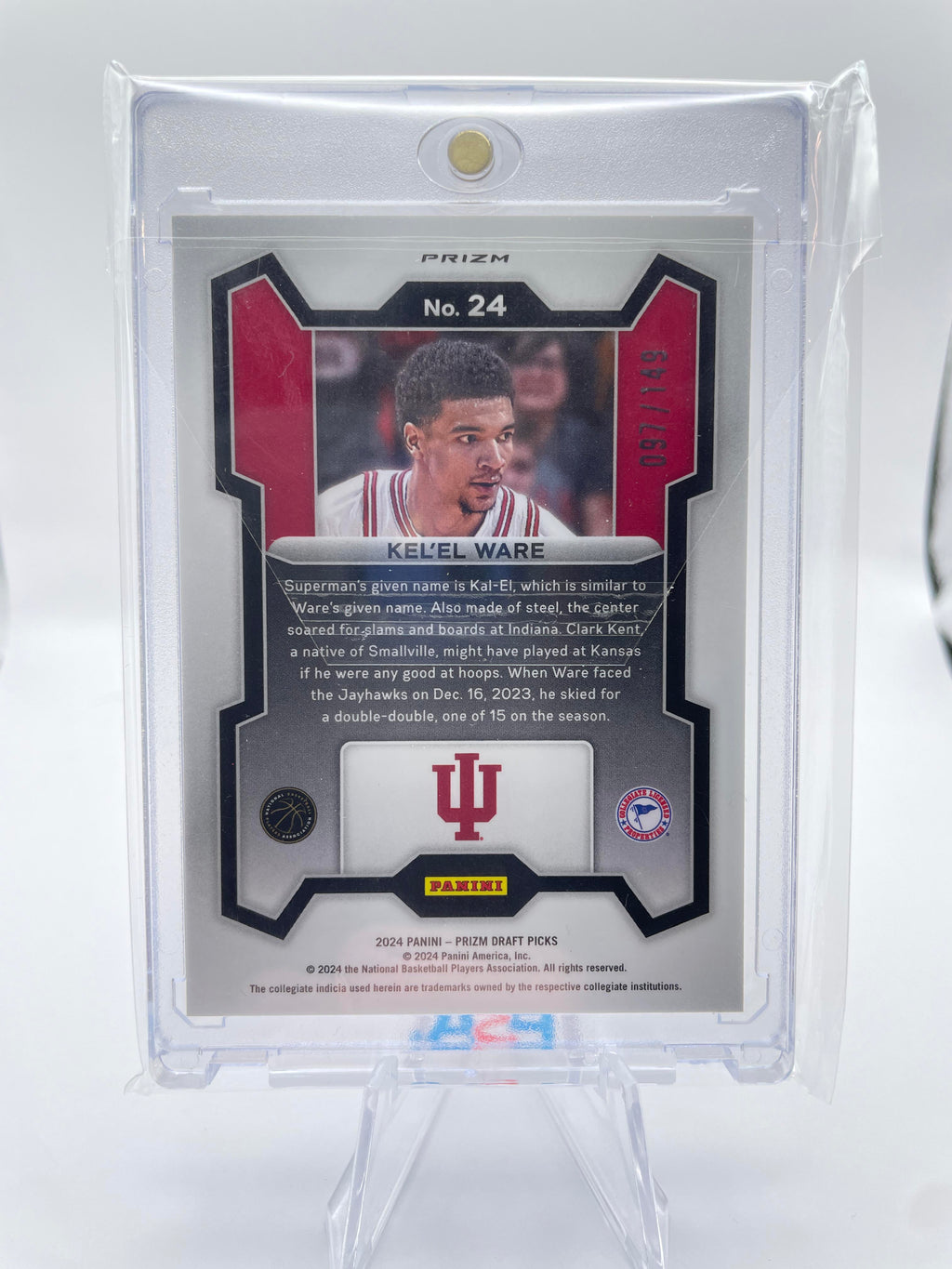 2024-25 Panini Prizm Draft Picks Kel'El Ware Purple Ice Prizm Rookie /149