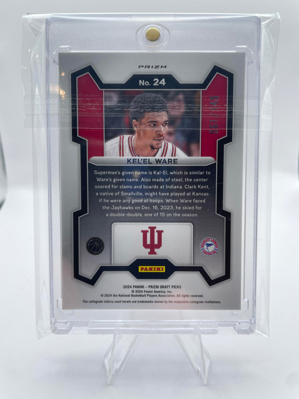 2024-25 Panini Prizm Draft Picks Kel'El Ware Purple Ice Prizm Rookie /149