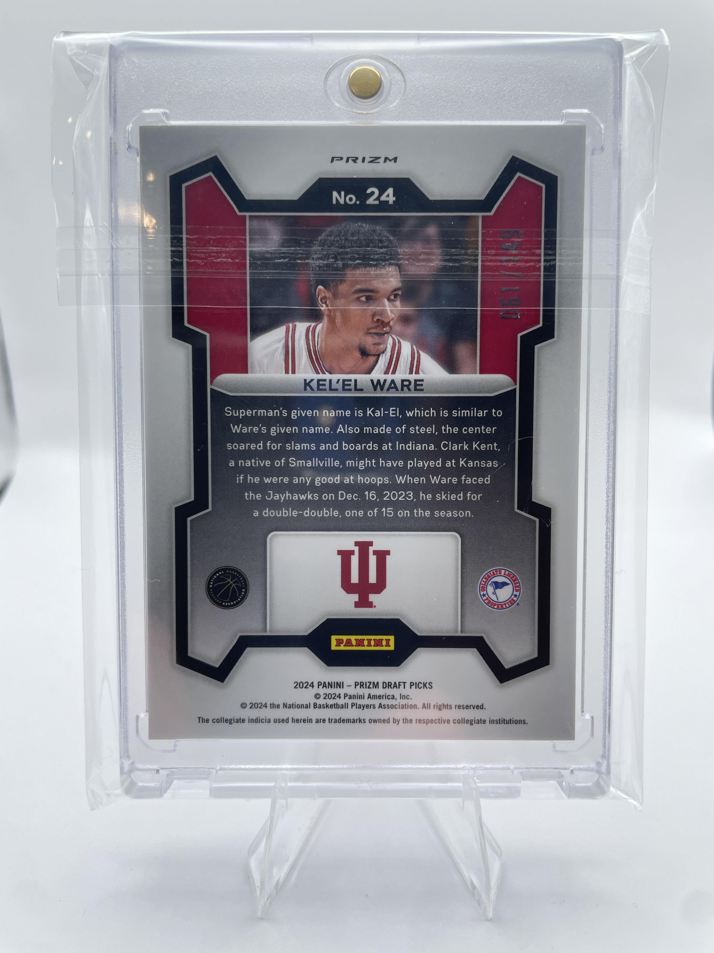 2024-25 Panini Prizm Draft Picks Kel'El Ware Purple Ice Prizm Rookie /149