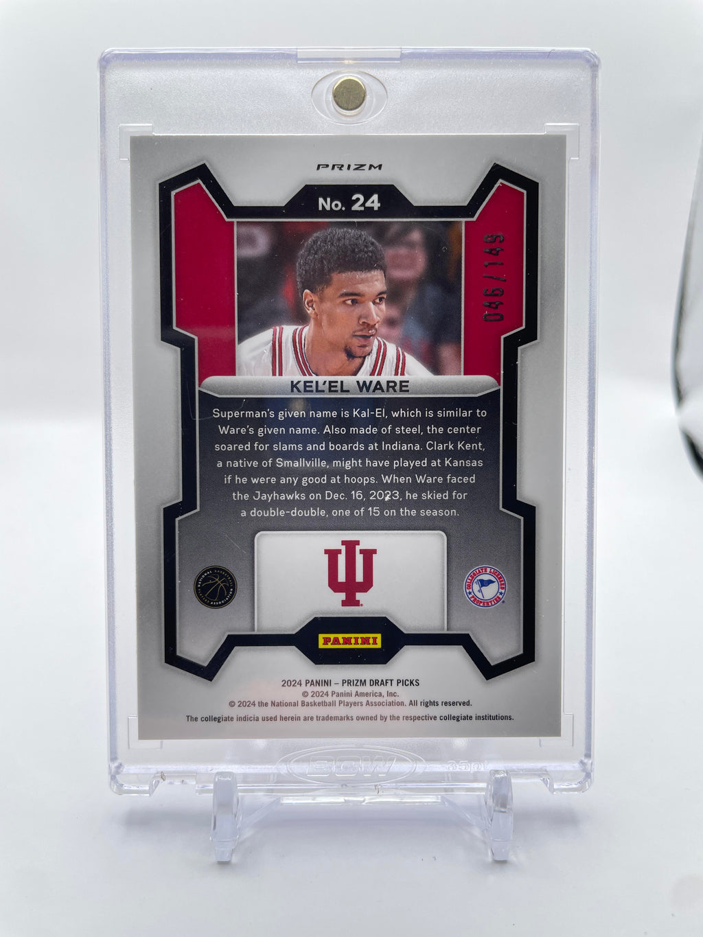 2024-25 Panini Prizm Draft Picks Kel'El Ware Purple Ice Prizm Rookie /149
