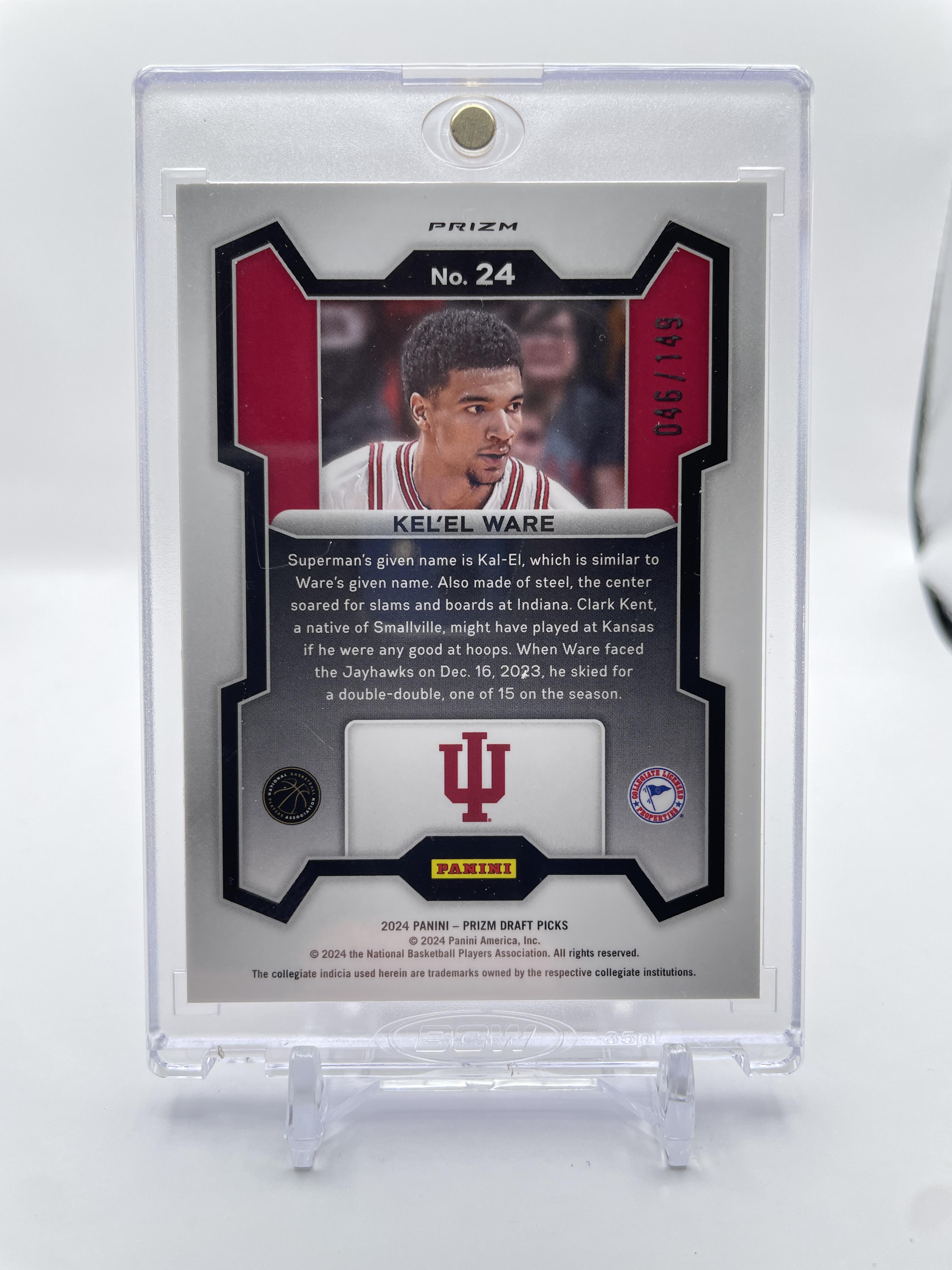 2024-25 Panini Prizm Draft Picks Kel'El Ware Purple Ice Prizm Rookie /149