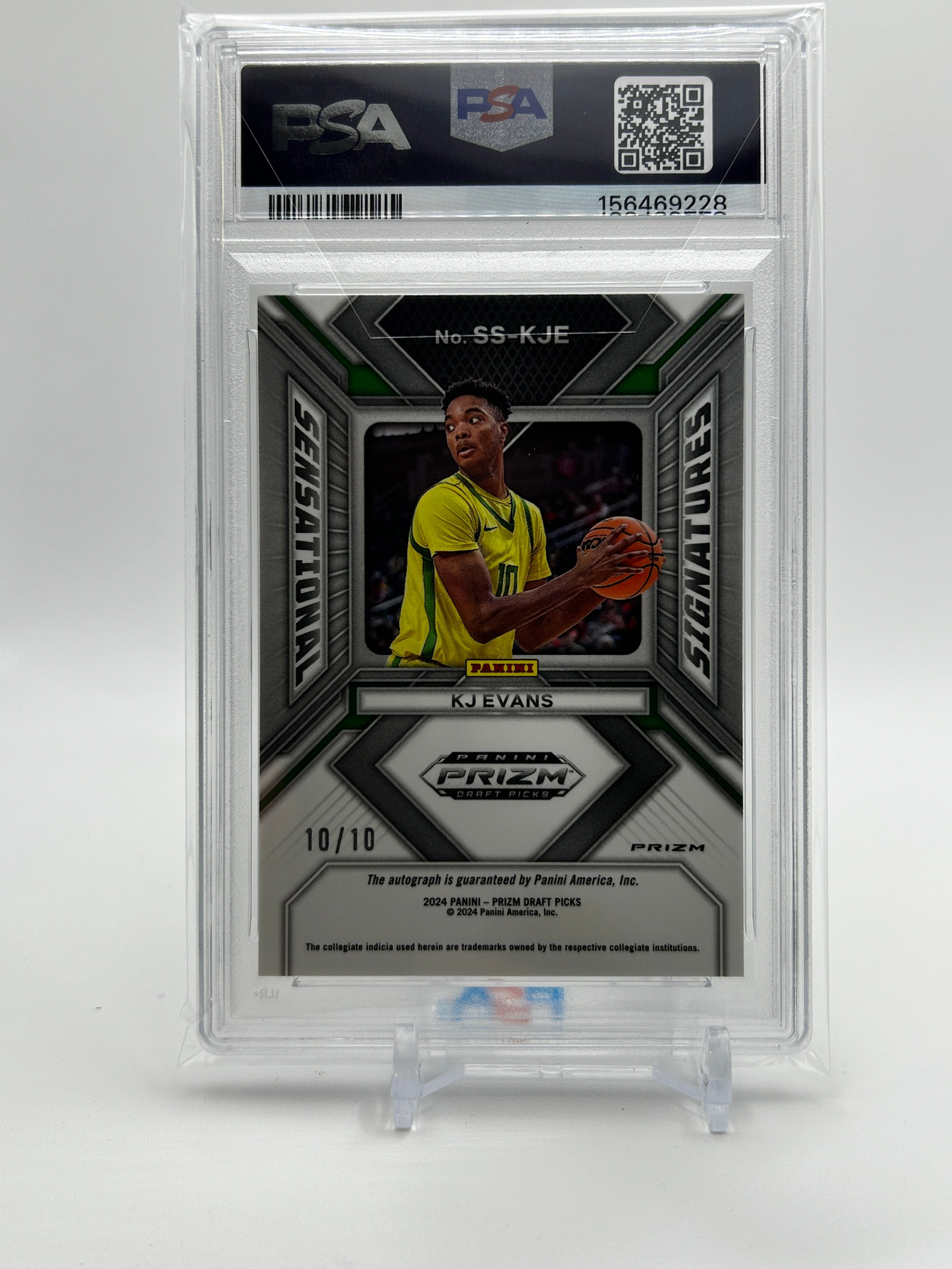 2024-25 Panini Prizm Draft Picks Kwame KJ Evans Gold Prizm Auto /10 PSA 10