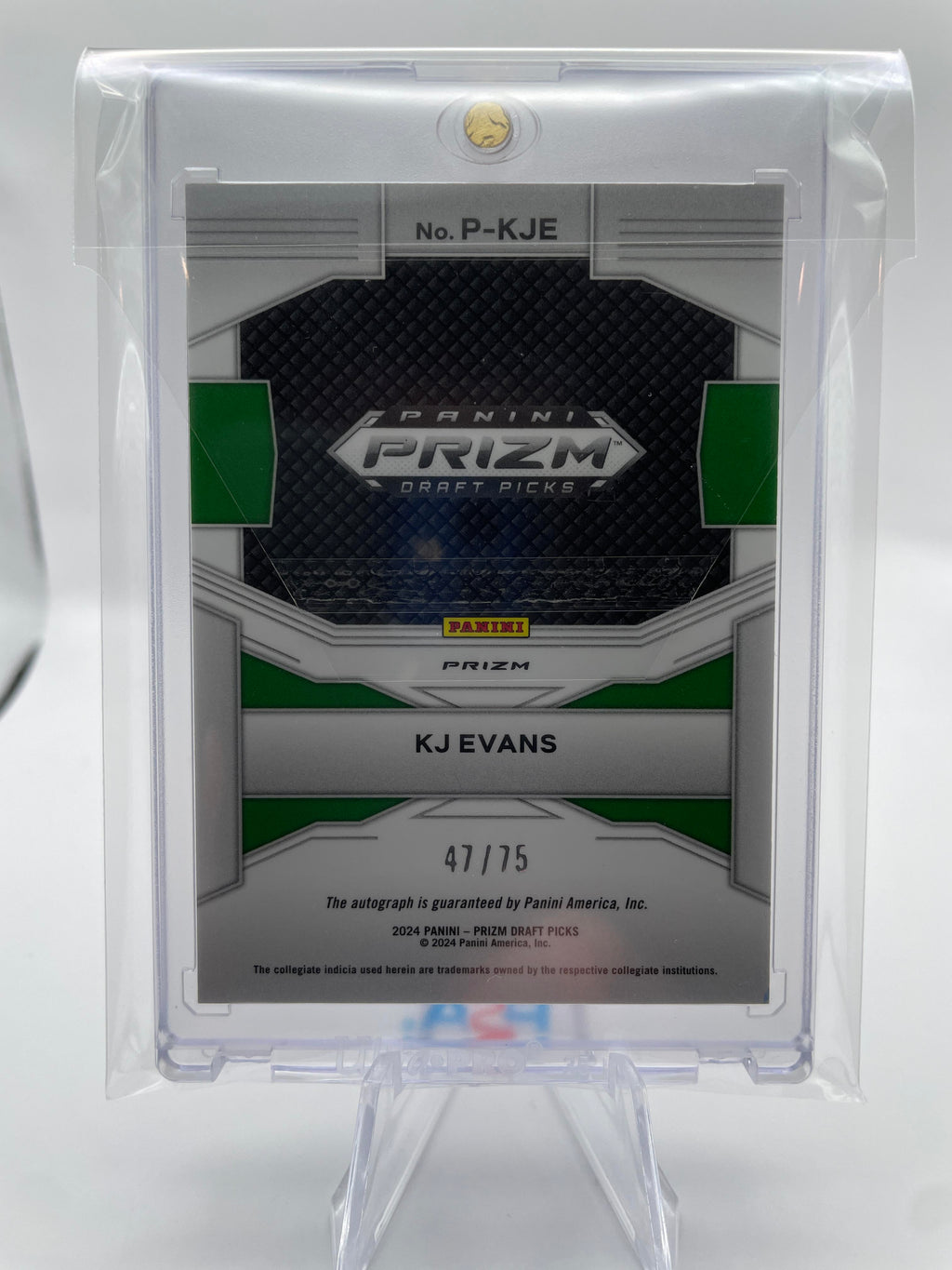 2024-25 Panini Prizm Draft Picks Kwame KJ Evans Penmanship Blue Ice Auto /75