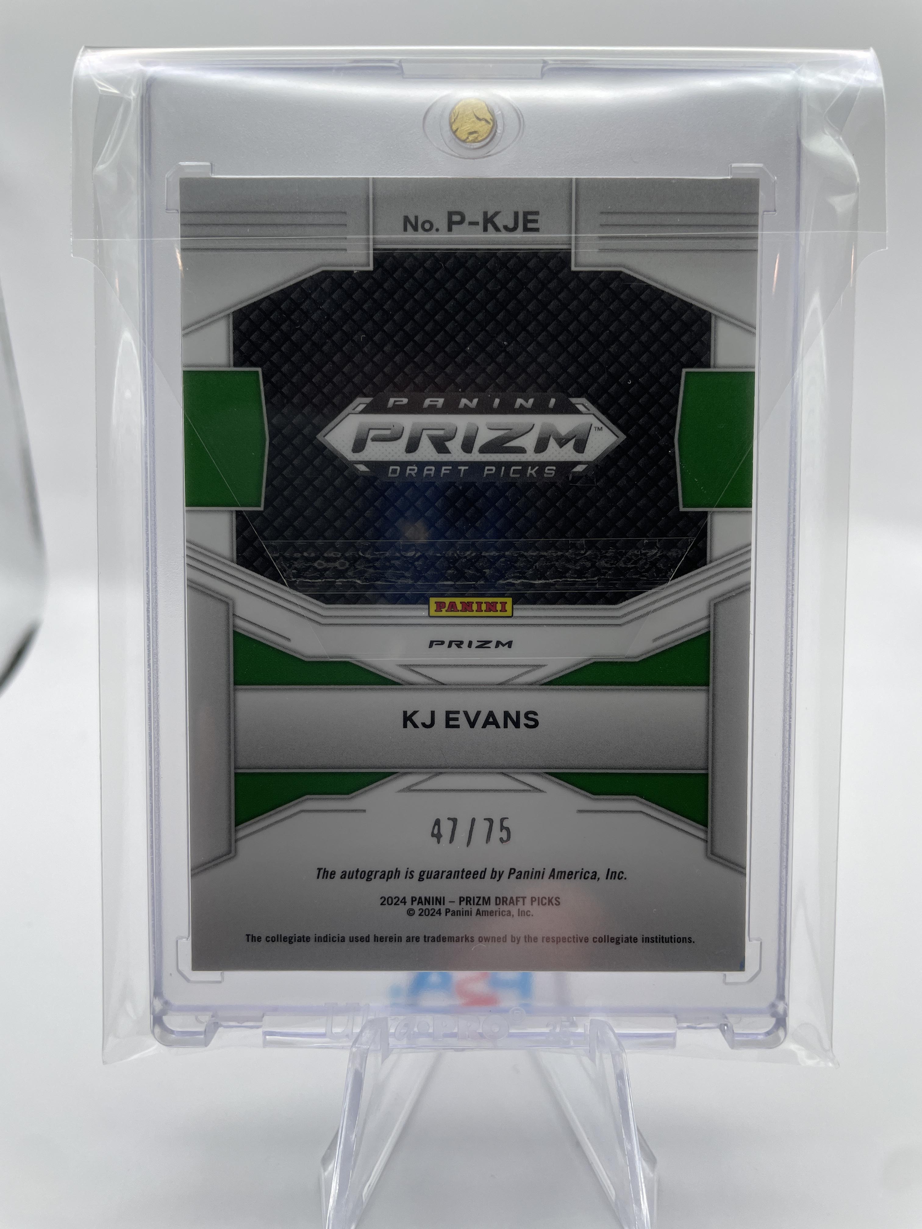 2024-25 Panini Prizm Draft Picks Kwame KJ Evans Penmanship Blue Ice Auto /75