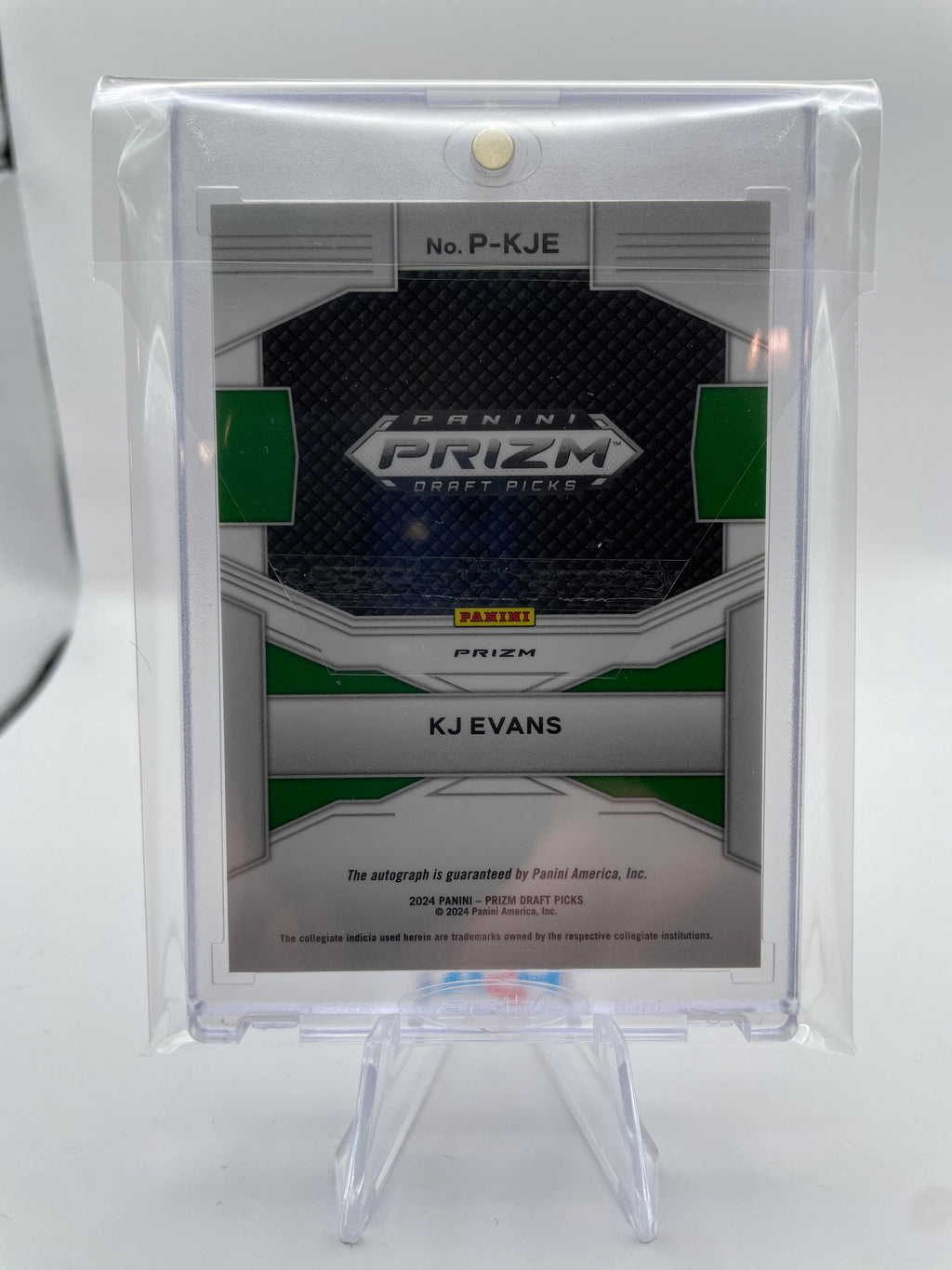 2024-25 Panini Prizm Draft Picks Kwame KJ Evans Penmanship Hyper Prizm Auto