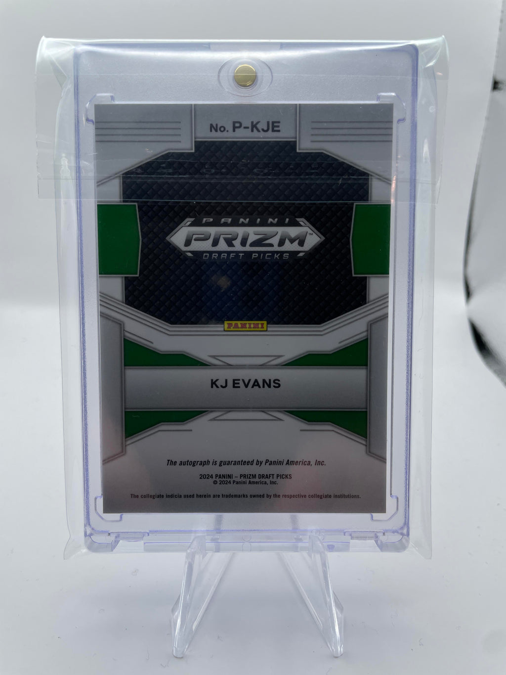 2024-25 Panini Prizm Draft Picks Kwame KJ Evans Penmanship Prizm Auto