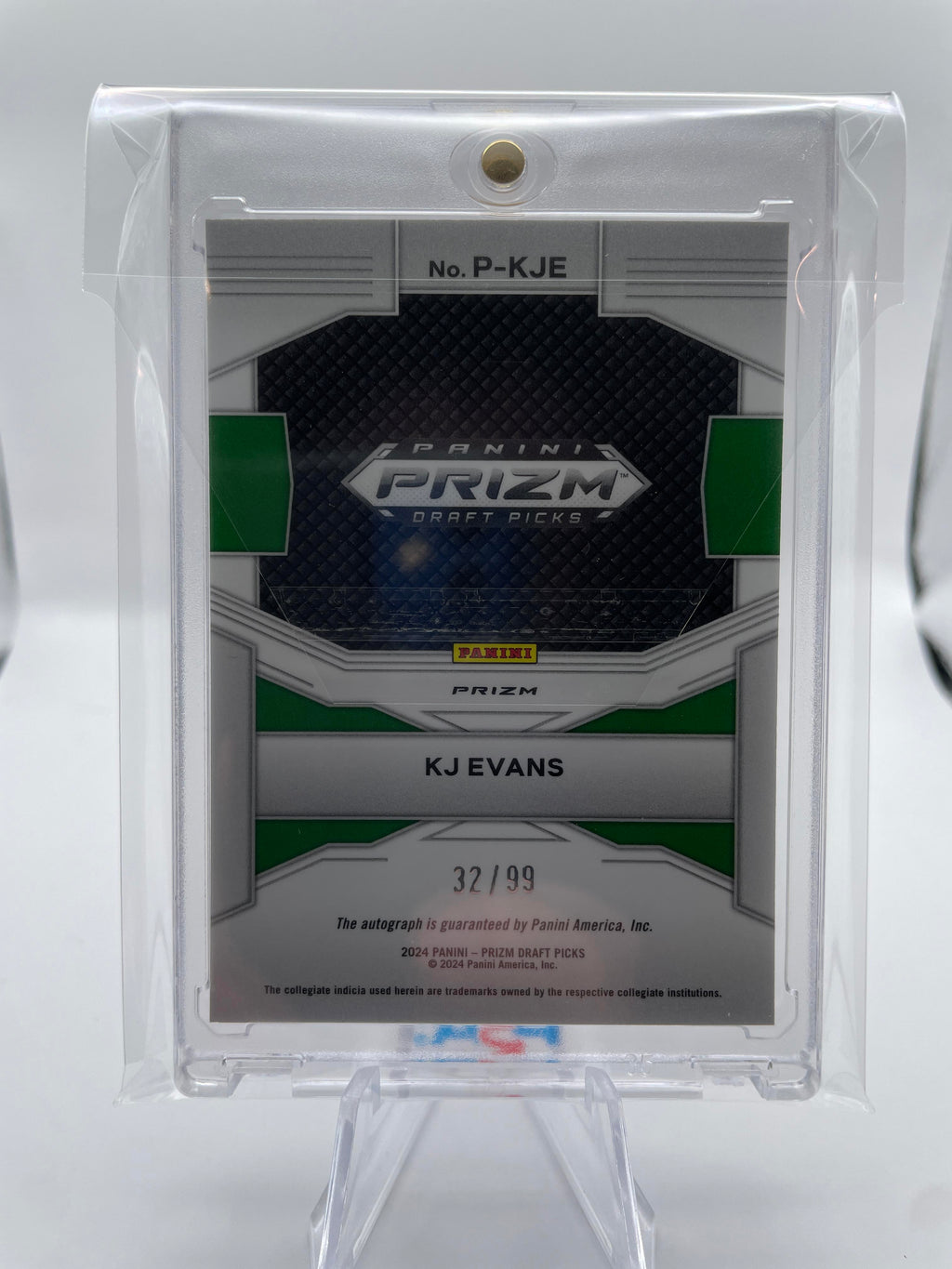2024-25 Panini Prizm Draft Picks Kwame KJ Evans Penmanship Purple Ice Auto /99