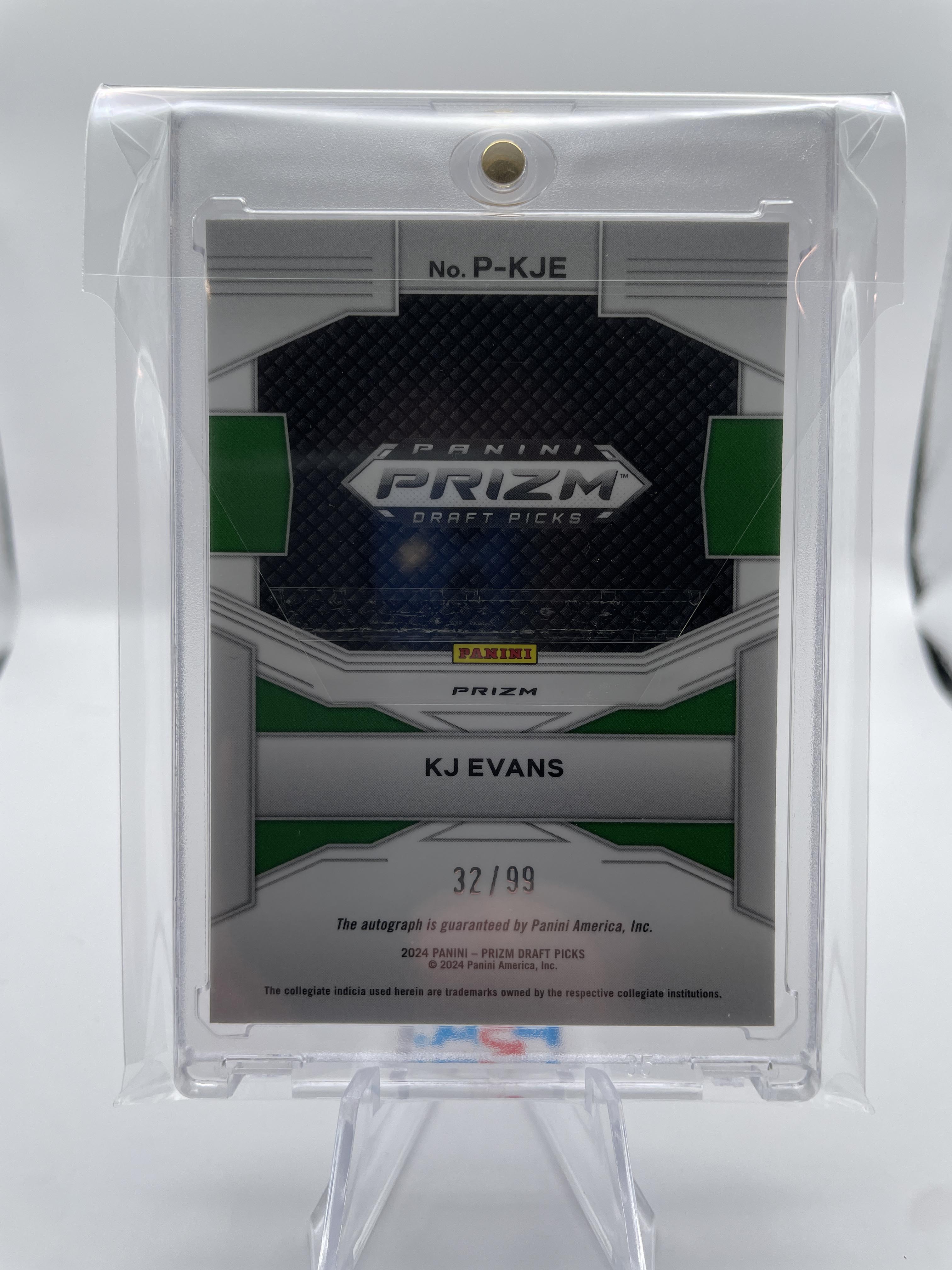 2024-25 Panini Prizm Draft Picks Kwame KJ Evans Penmanship Purple Ice Auto /99