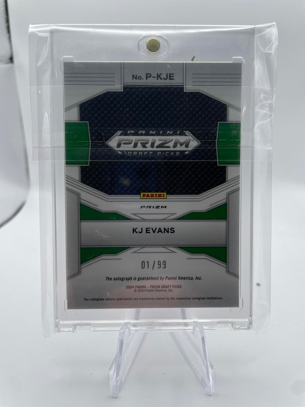 2024-25 Panini Prizm Draft Picks Kwame KJ Evans Penmanship Purple Ice Auto /99
