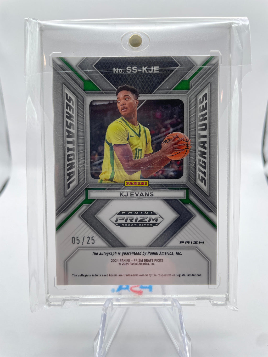 2024-25 Panini Prizm Draft Picks Kwame KJ Evans Sensational Mojo Prizm Auto /25