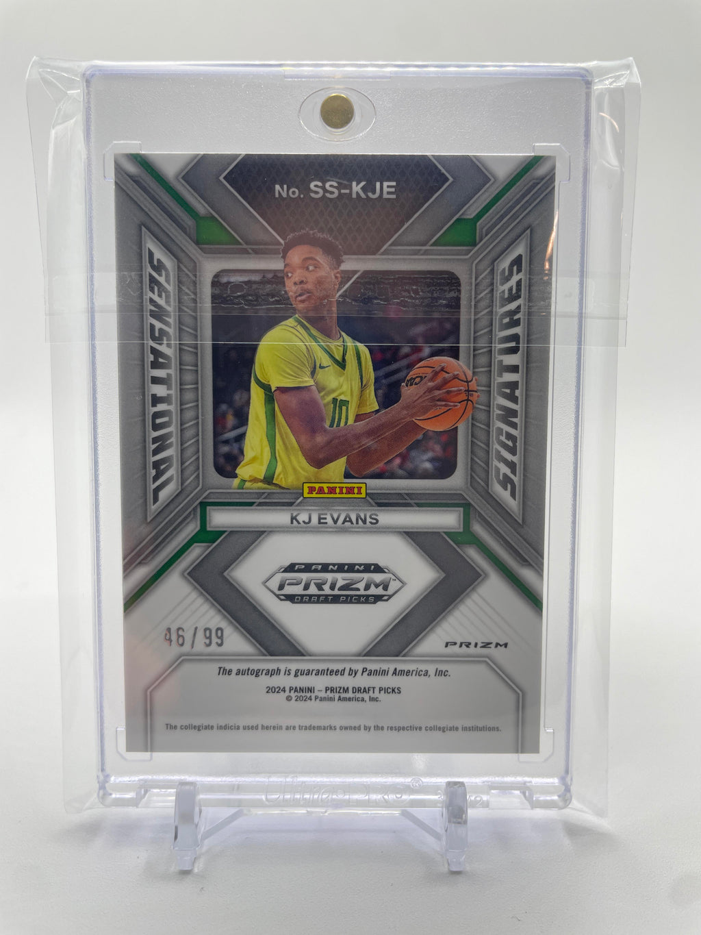 2024-25 Panini Prizm Draft Picks Kwame KJ Evans Sensational Purple Ice Auto /99