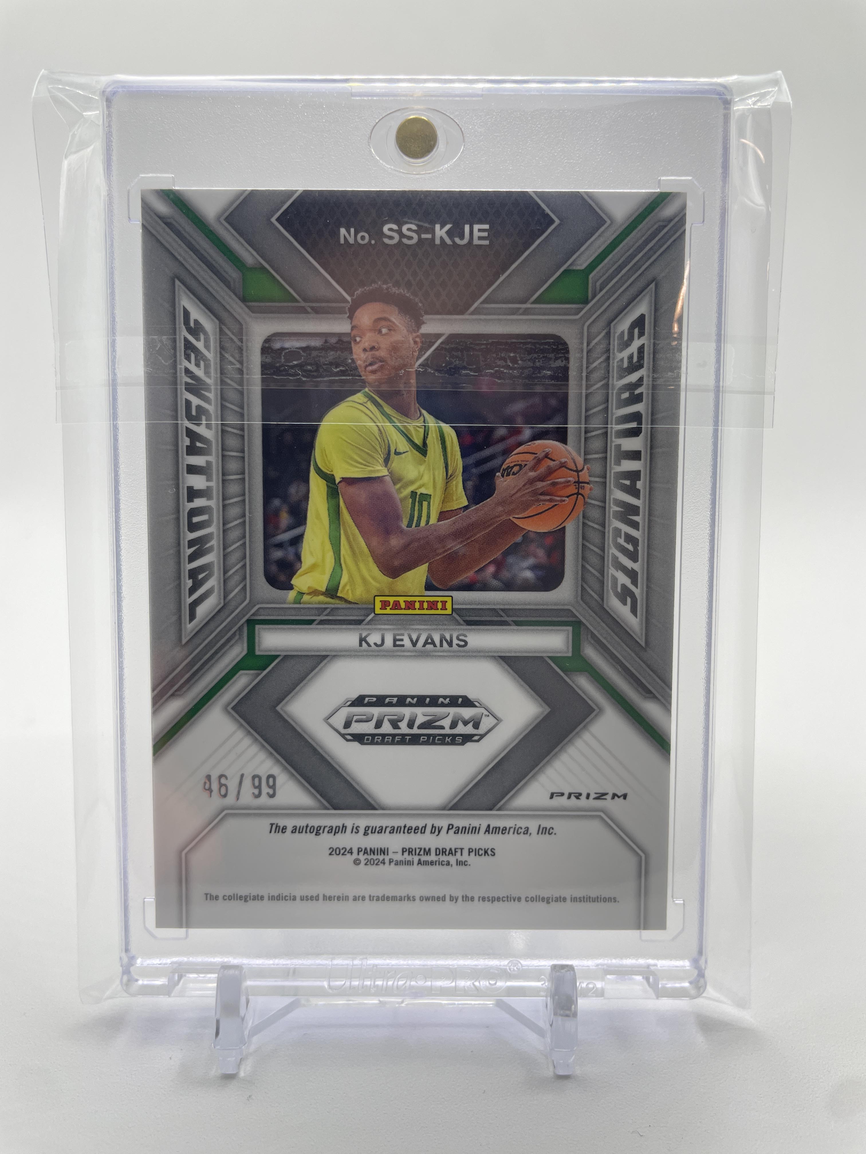 2024-25 Panini Prizm Draft Picks Kwame KJ Evans Sensational Purple Ice Auto /99