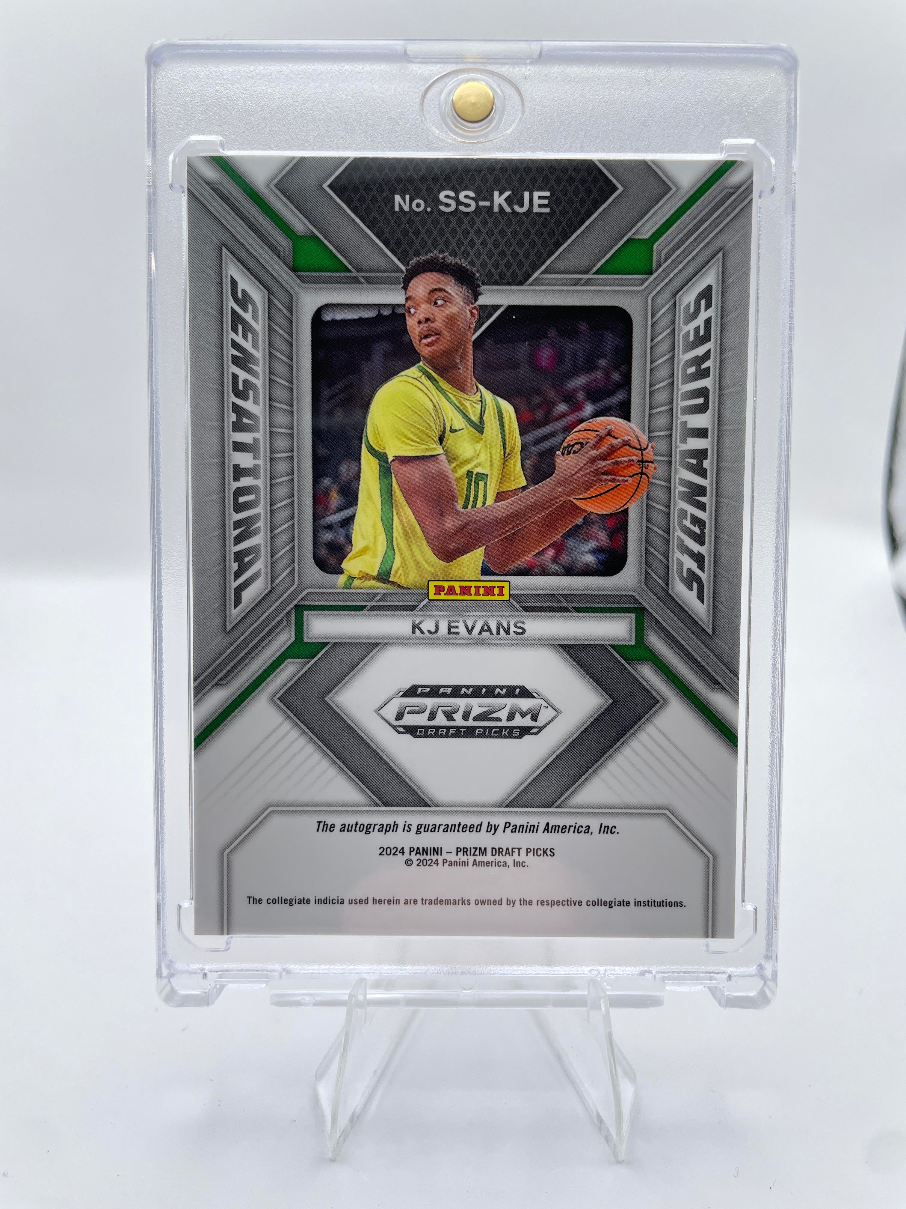 2024-25 Panini Prizm Draft Picks Kwame KJ Evans Sensational Signatures Auto