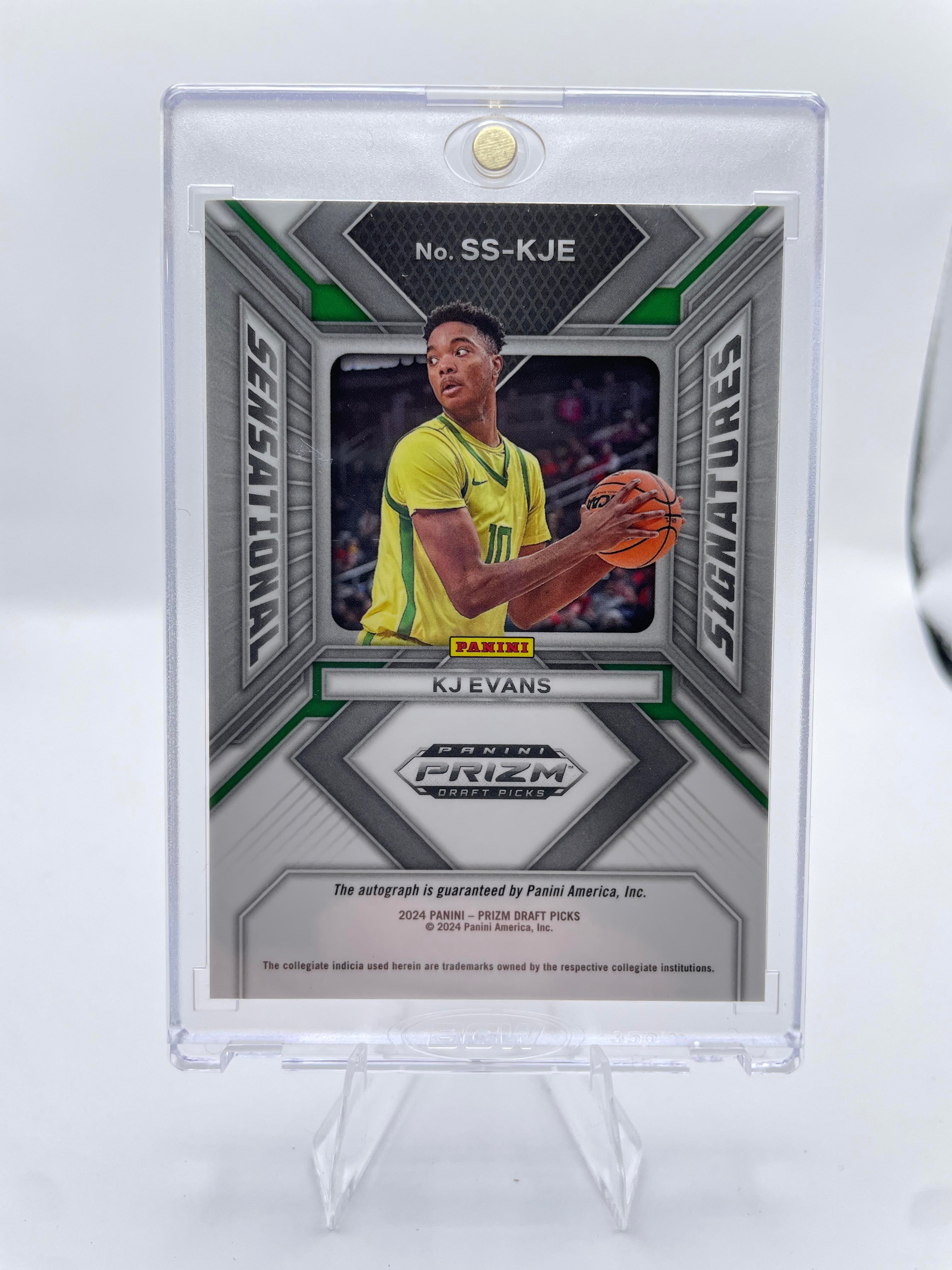 2024-25 Panini Prizm Draft Picks Kwame KJ Evans Sensational Signatures Auto