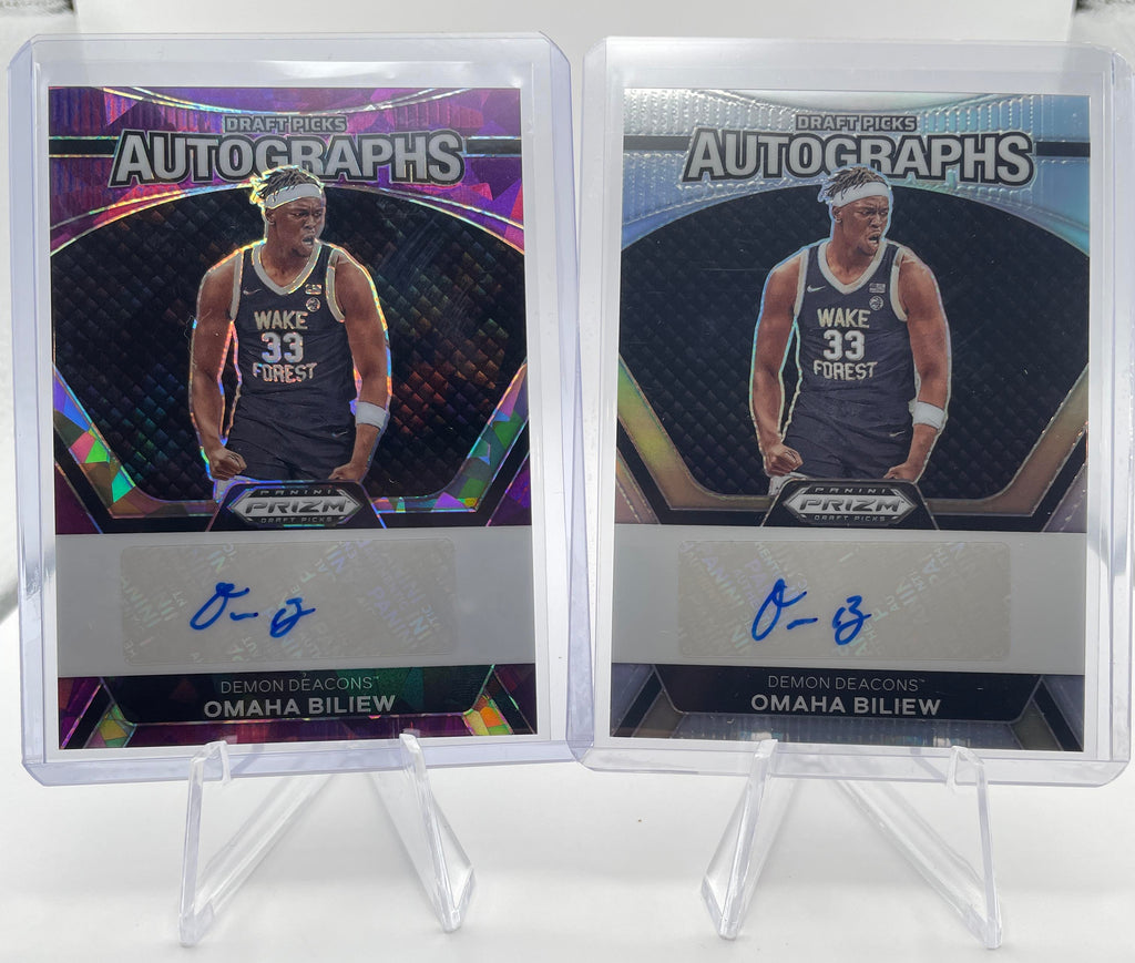 2024-25 Panini Prizm Draft Picks Omaha Biliew Prizm Purple Ice Auto /99 + Auto